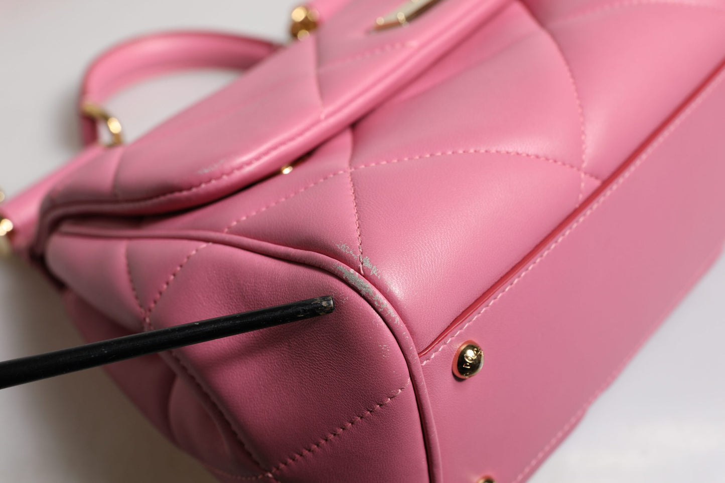 Dolce & Gabbana Pink Leather Sicily Logo Shoulder Satchel Bag