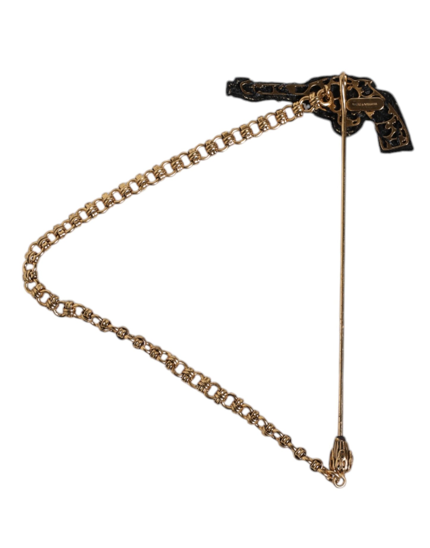 Dolce & Gabbana Revolverbrosche, Anstecknadel, Schwarzgold, Messing, Kupfer