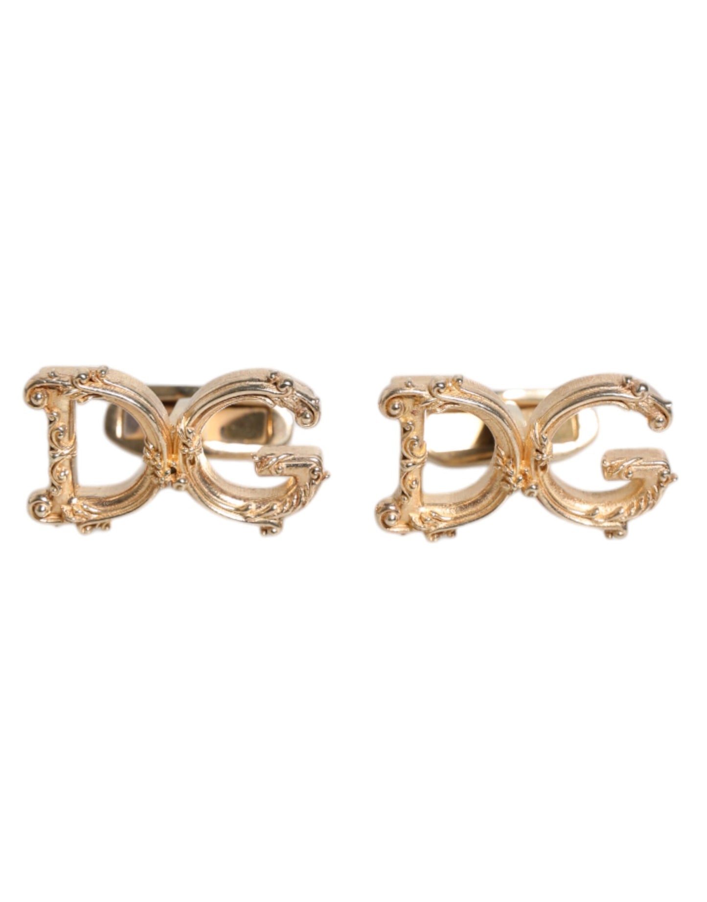 Dolce & Gabbana Manschettenknopf aus 925er Sterlingsilber mit DG-Logo, goldfarben