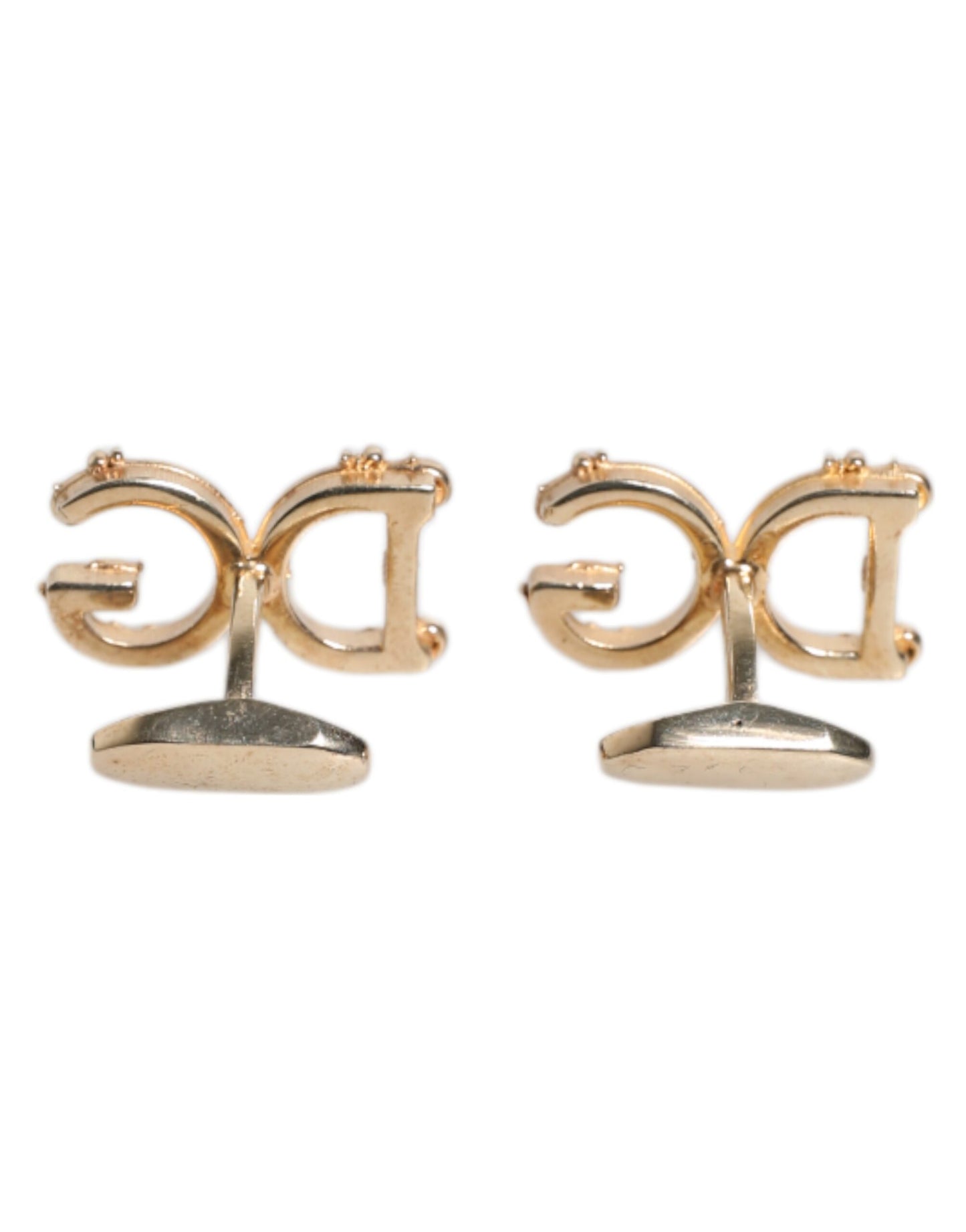 Dolce & Gabbana Manschettenknopf aus 925er Sterlingsilber mit DG-Logo, goldfarben