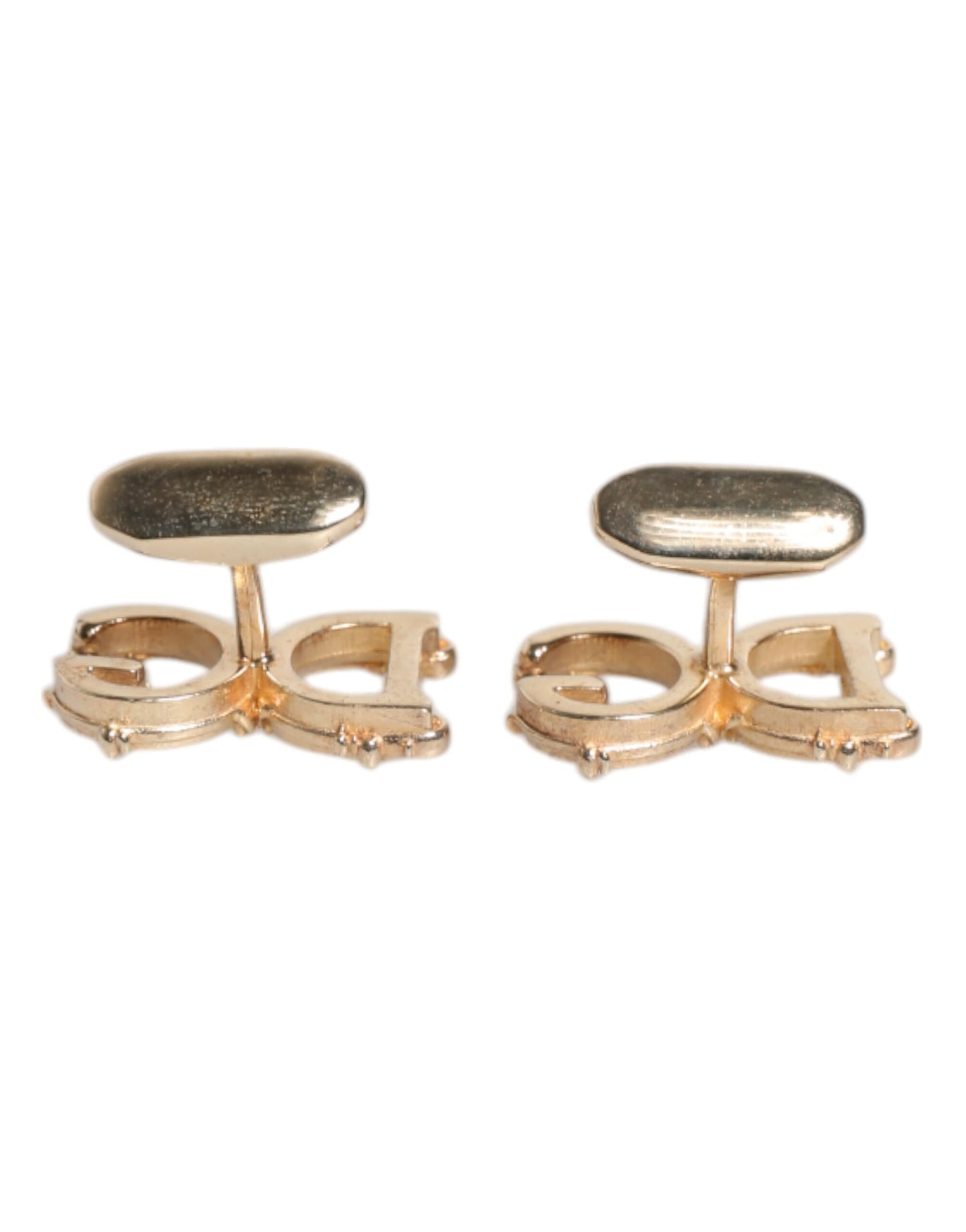 Dolce & Gabbana Manschettenknopf aus 925er Sterlingsilber mit DG-Logo, goldfarben