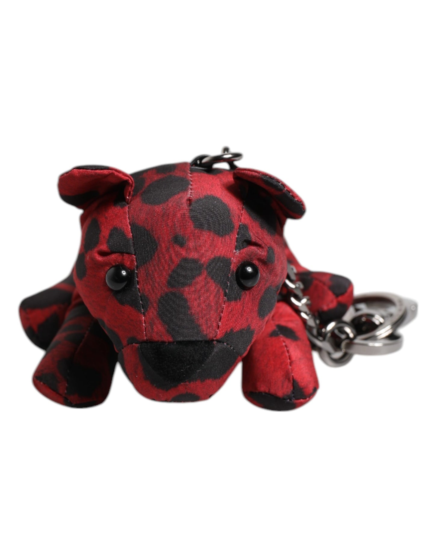 Dolce & Gabbana Schlüsselanhänger mit Tiersilhouette, Polyester, Rot/Schwarz