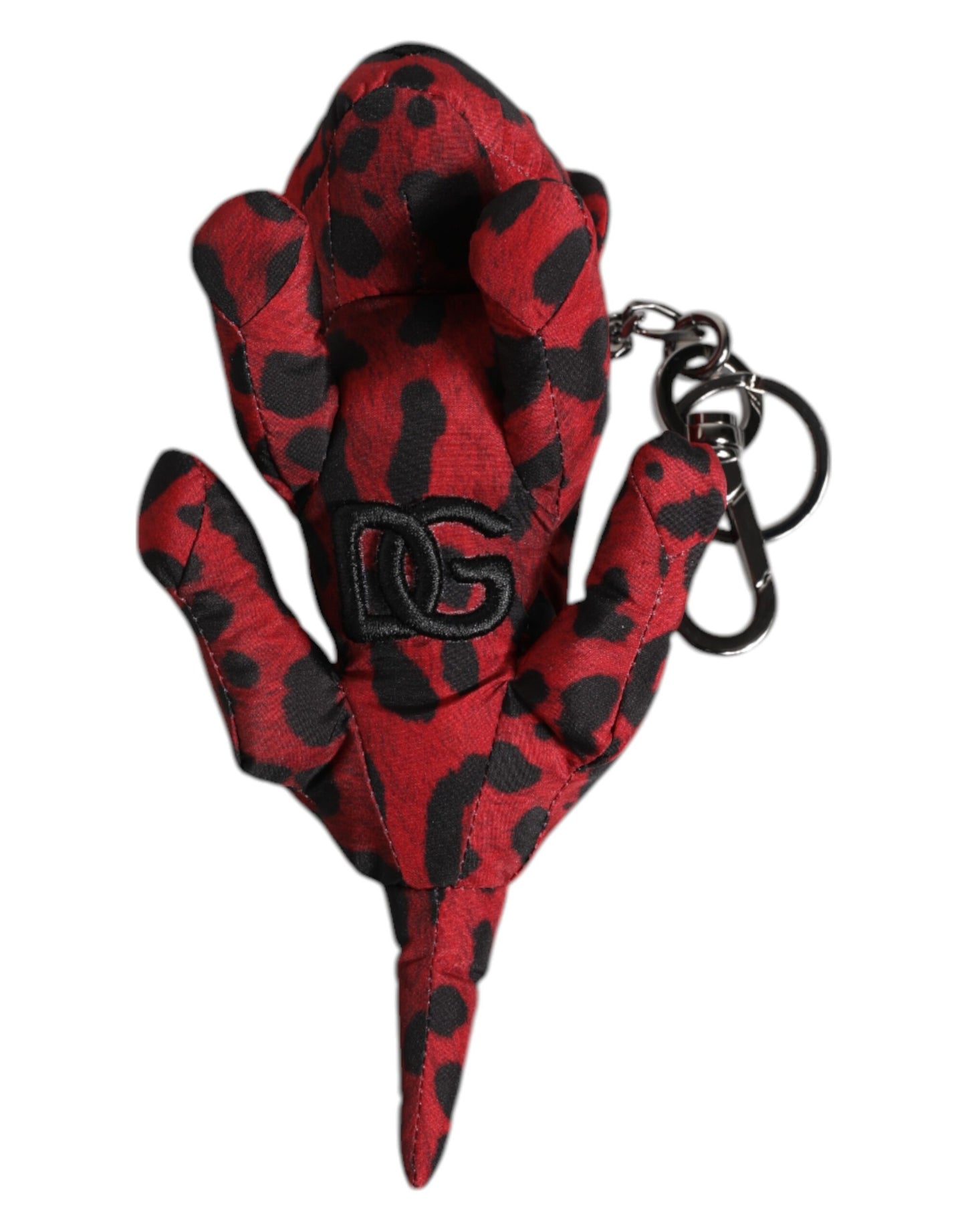Dolce & Gabbana Schlüsselanhänger mit Tiersilhouette, Polyester, Rot/Schwarz