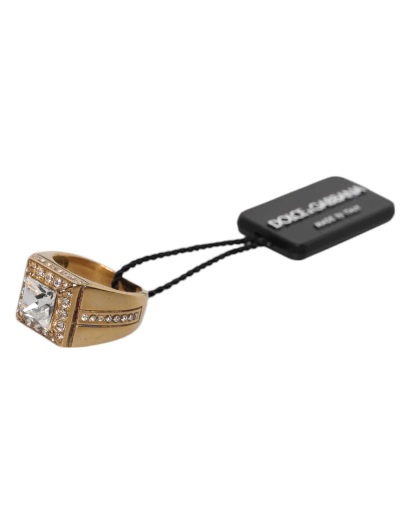 Dolce & Gabbana – Goldfarbener Ring aus Sterlingsilber 925 mit Kristallen