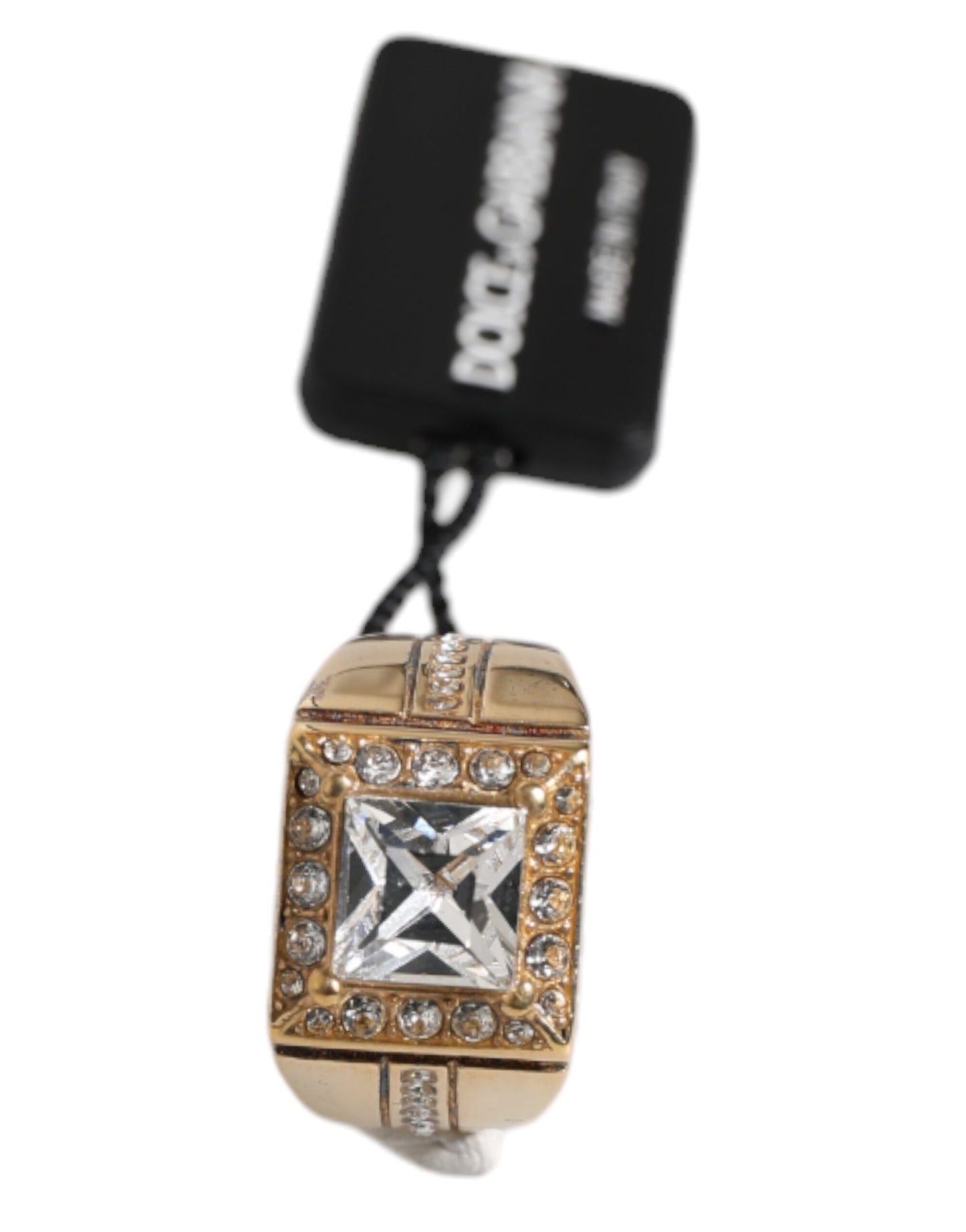 Dolce & Gabbana – Goldfarbener Ring aus Sterlingsilber 925 mit Kristallen