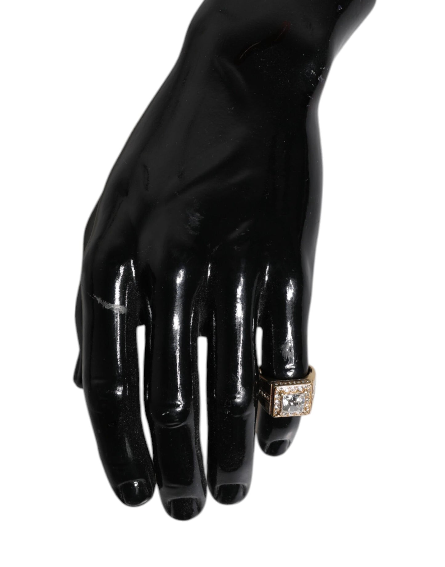 Dolce & Gabbana – Goldfarbener Ring aus Sterlingsilber 925 mit Kristallen