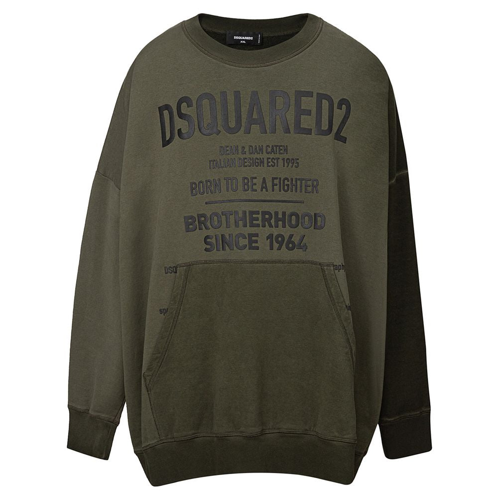 Maglione in cotone verde Dsquared²