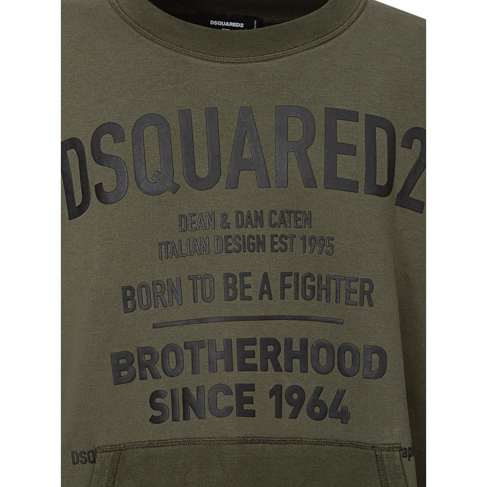 Maglione in cotone verde Dsquared²