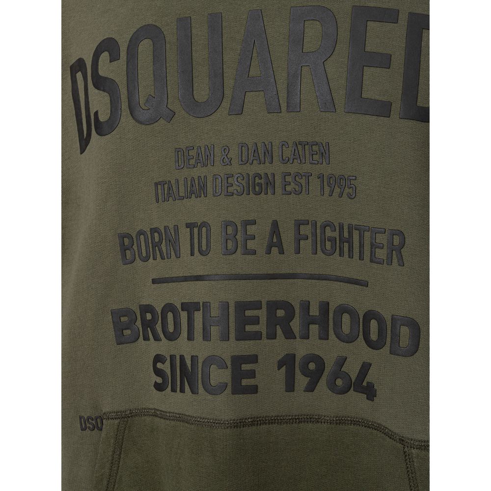 Maglione in cotone verde Dsquared²