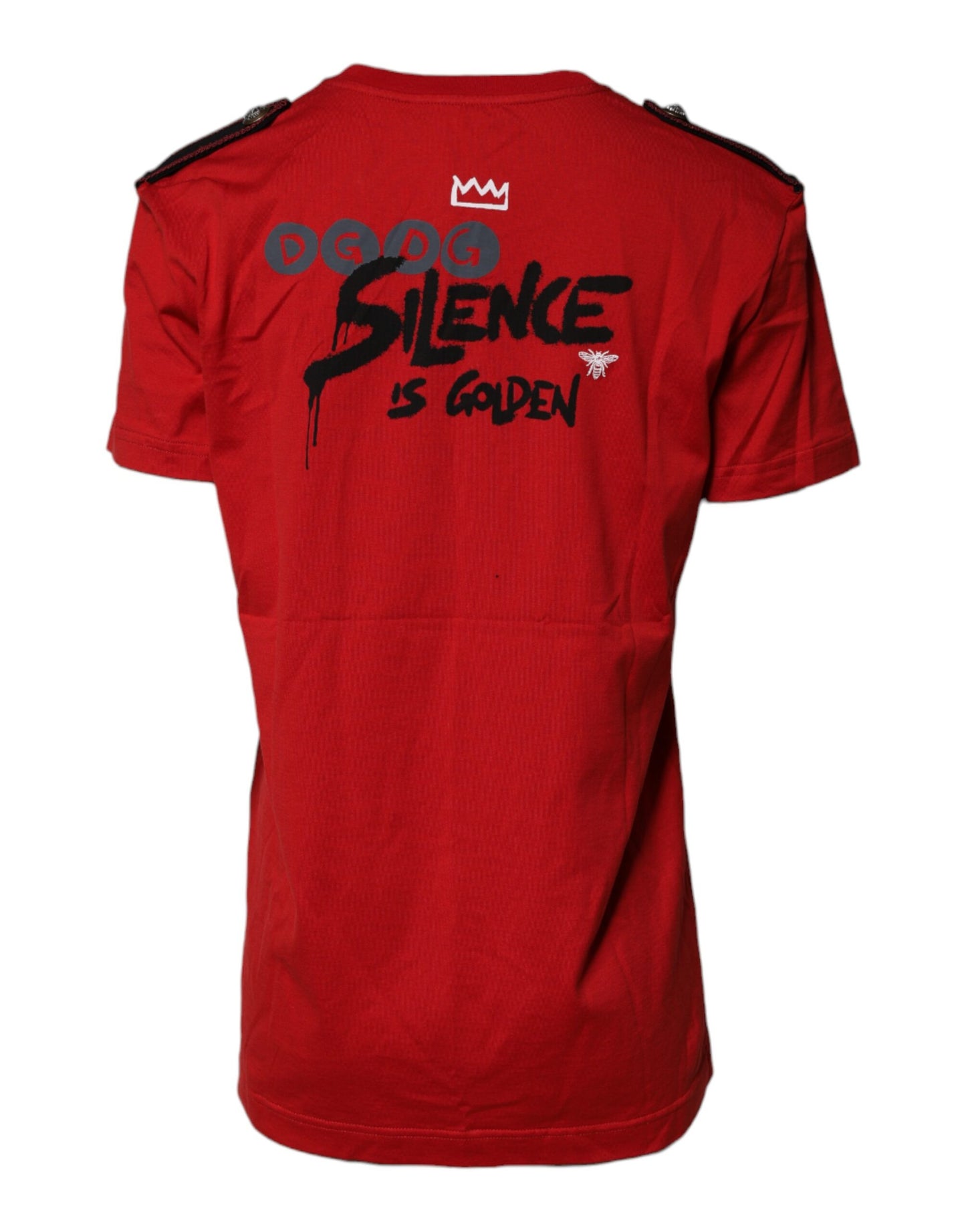 Dolce & Gabbana – Rotes Baumwoll-T-Shirt mit Rundhalsausschnitt und grafischem Print