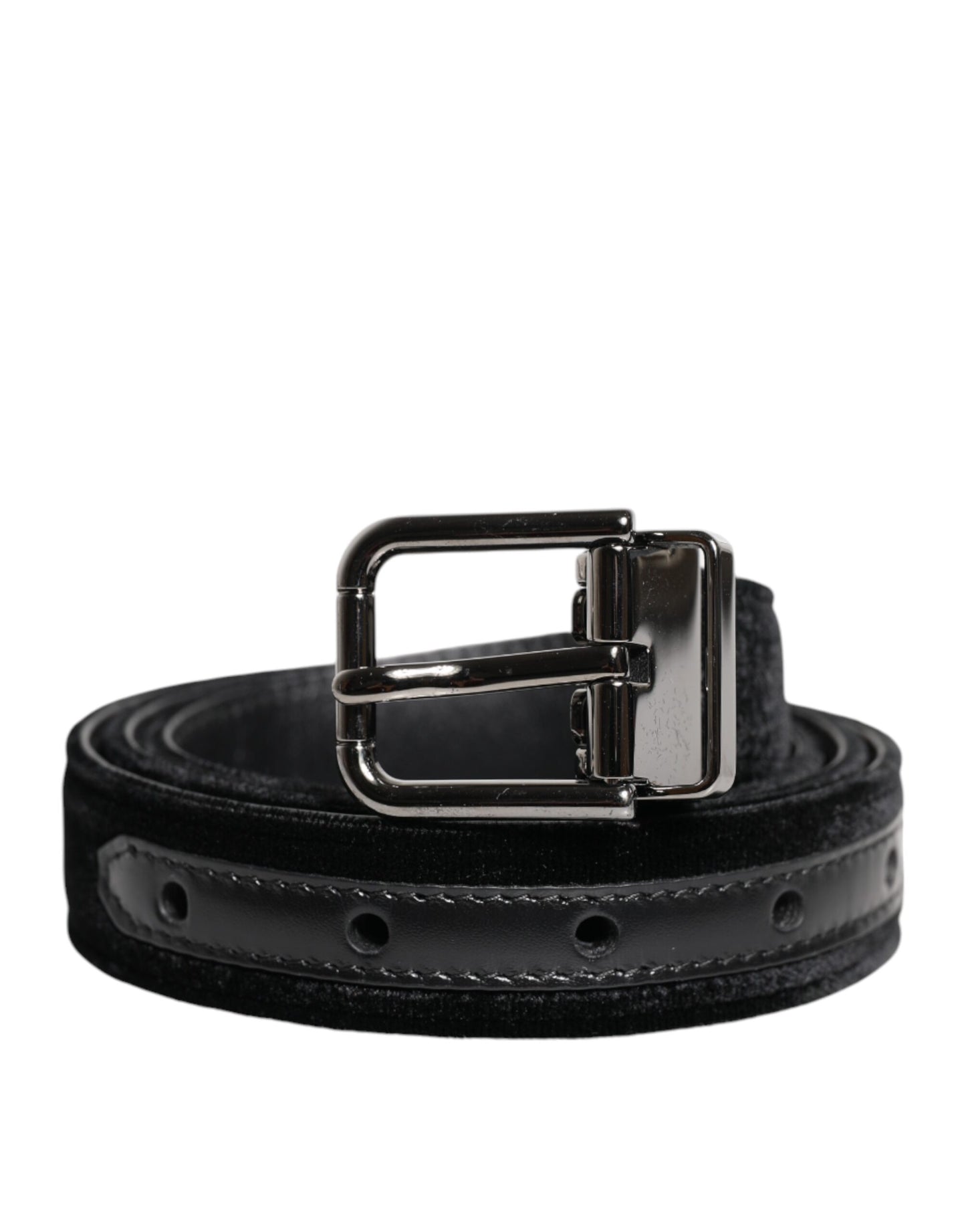 Cintura classica con fibbia in metallo in pelle nera Dolce & Gabbana