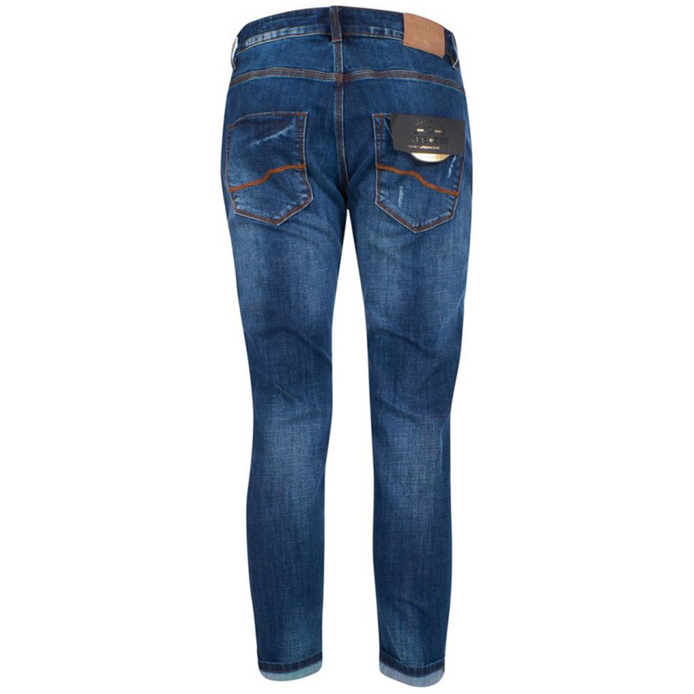 Yes Zee Herren-Jeans in Slim Fit aus blauer Baumwolle