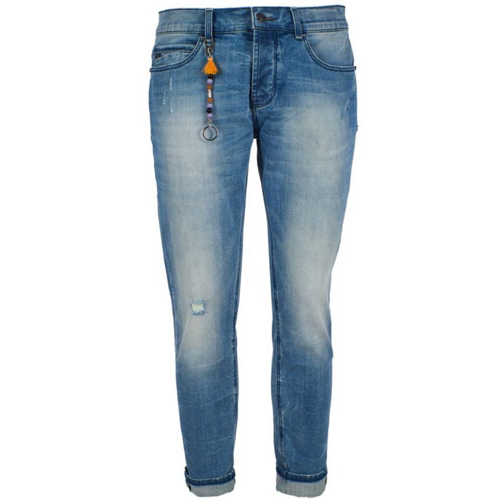 Yes Zee Herren-Jeans in Slim Fit aus blauer Baumwolle