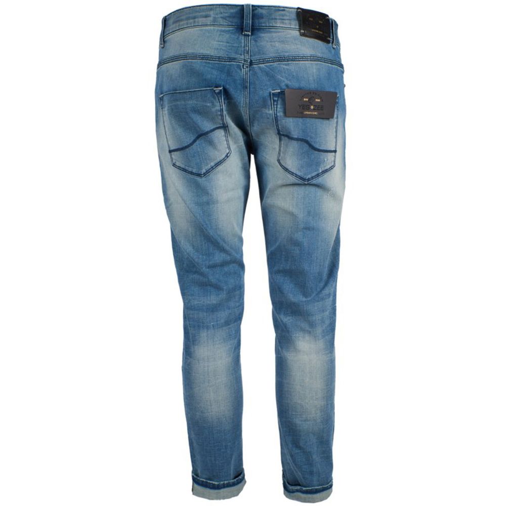 Yes Zee Herren-Jeans in Slim Fit aus blauer Baumwolle