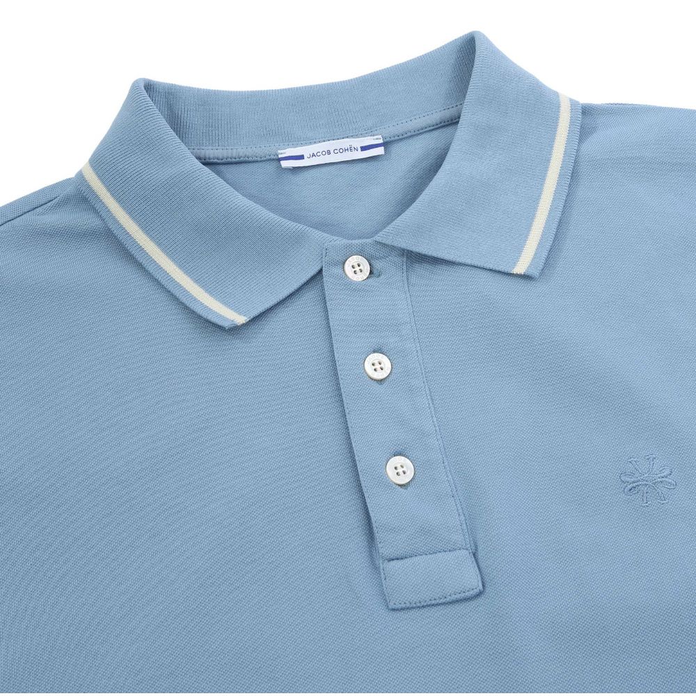 Jacob Cohen Light Blue Cotton Polo Shirt