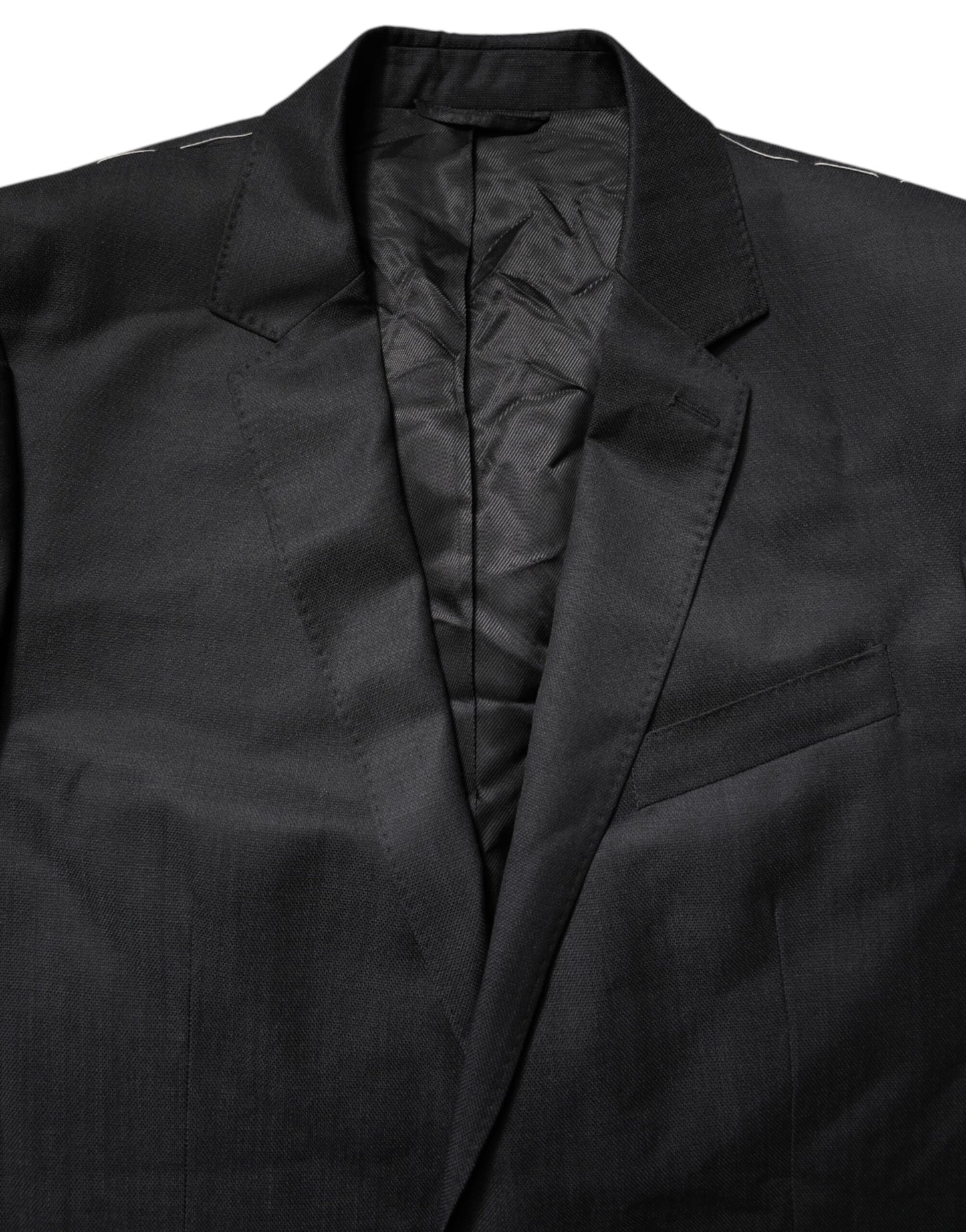 Dolce & Gabbana Schwarzer einreihiger Herrenmantel MARTINI Blazer