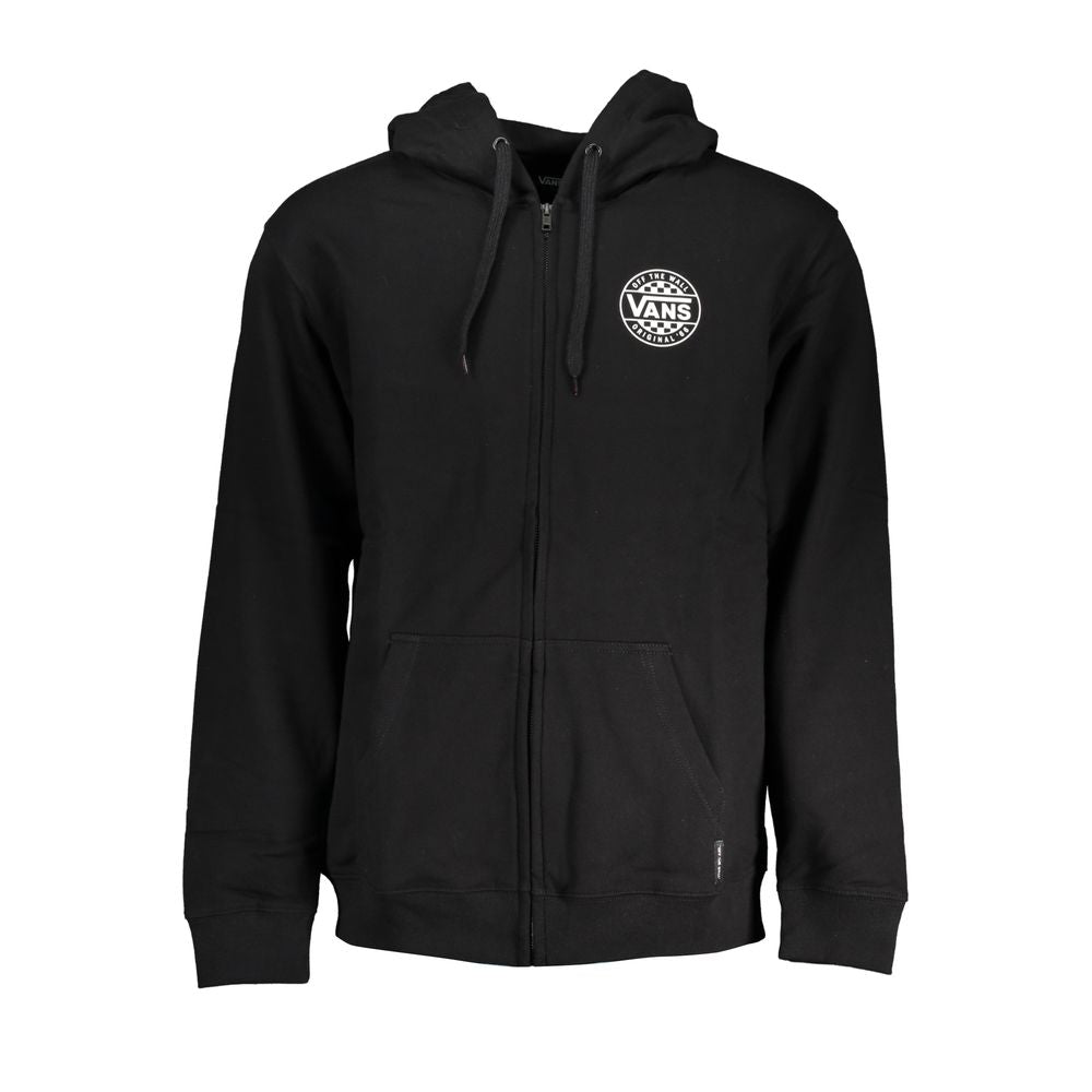 Vans Sleek Black Zip Hoodie mit Logo-Print