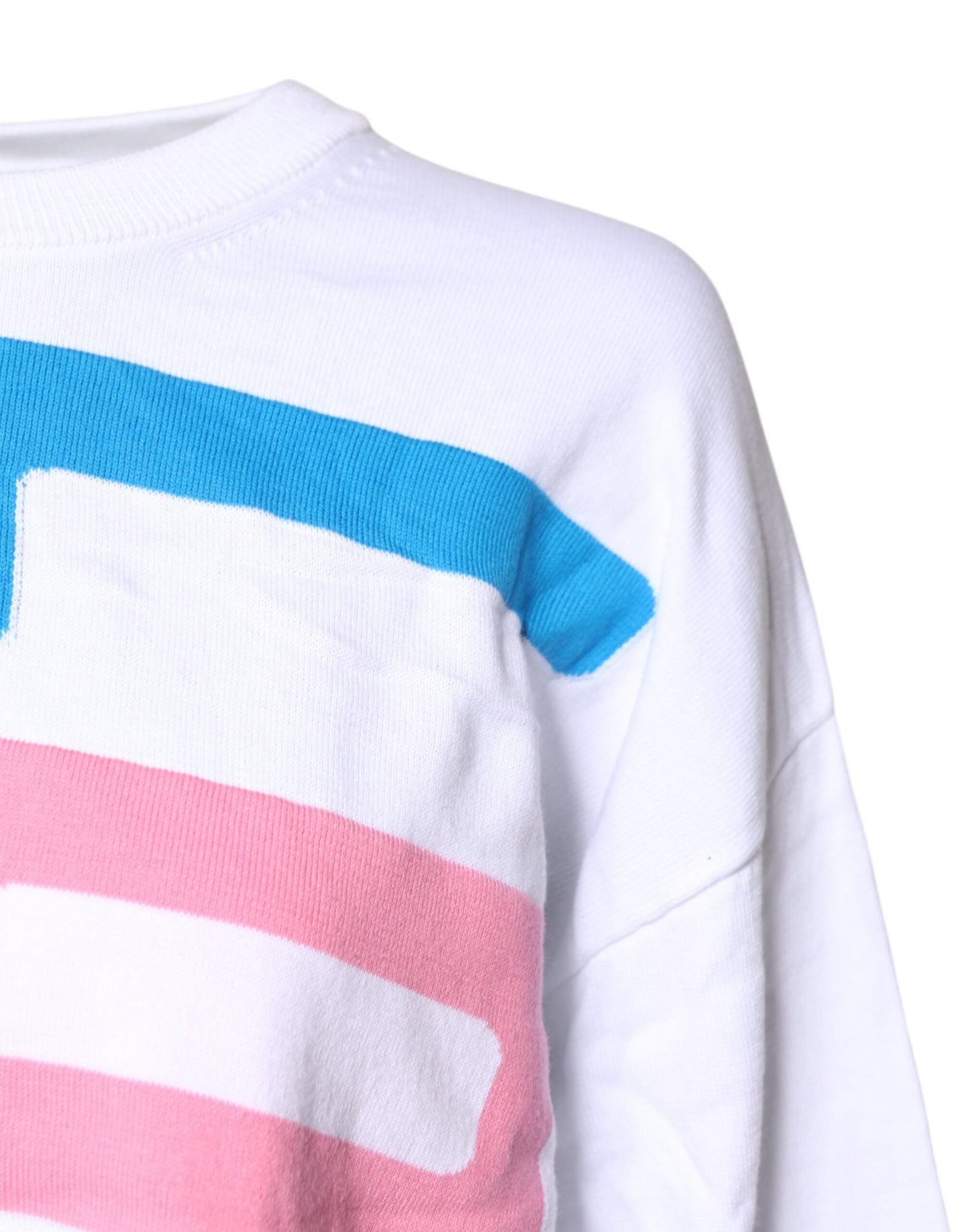 T-shirt a maniche lunghe in cotone con stampa grafica bianca Love Moschino