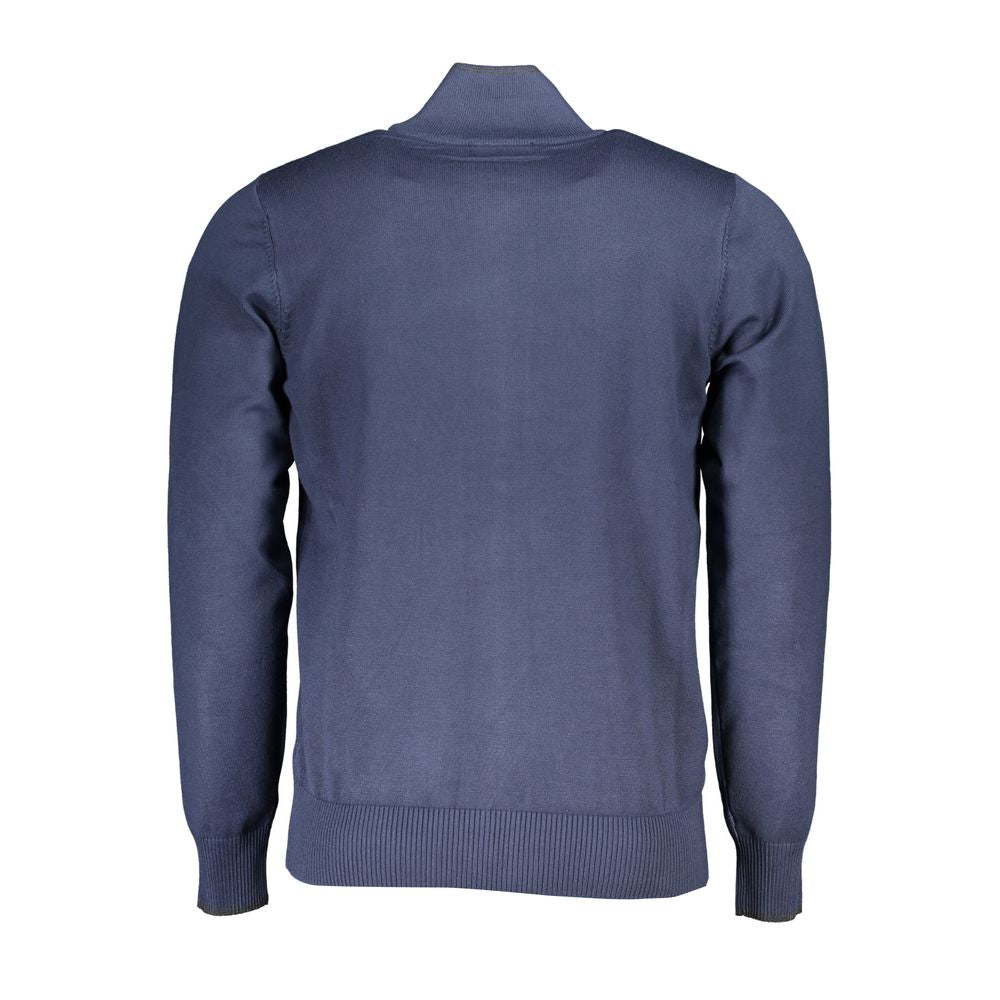US Grand Polo Elegant Long Sleeve Zip Cardigan with Contrast Detail