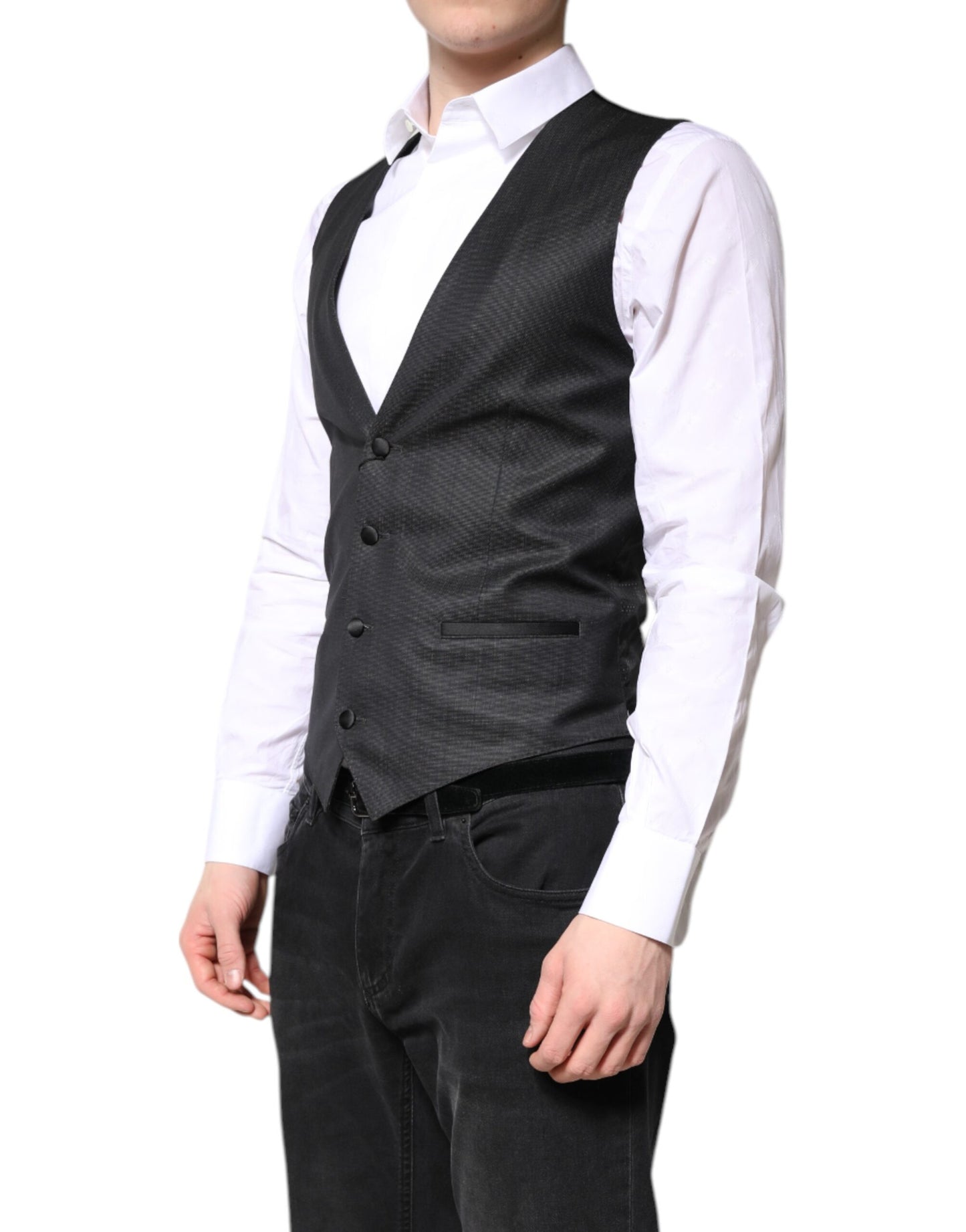 Dolce & Gabbana Schwarze Wollweste, formelle Weste