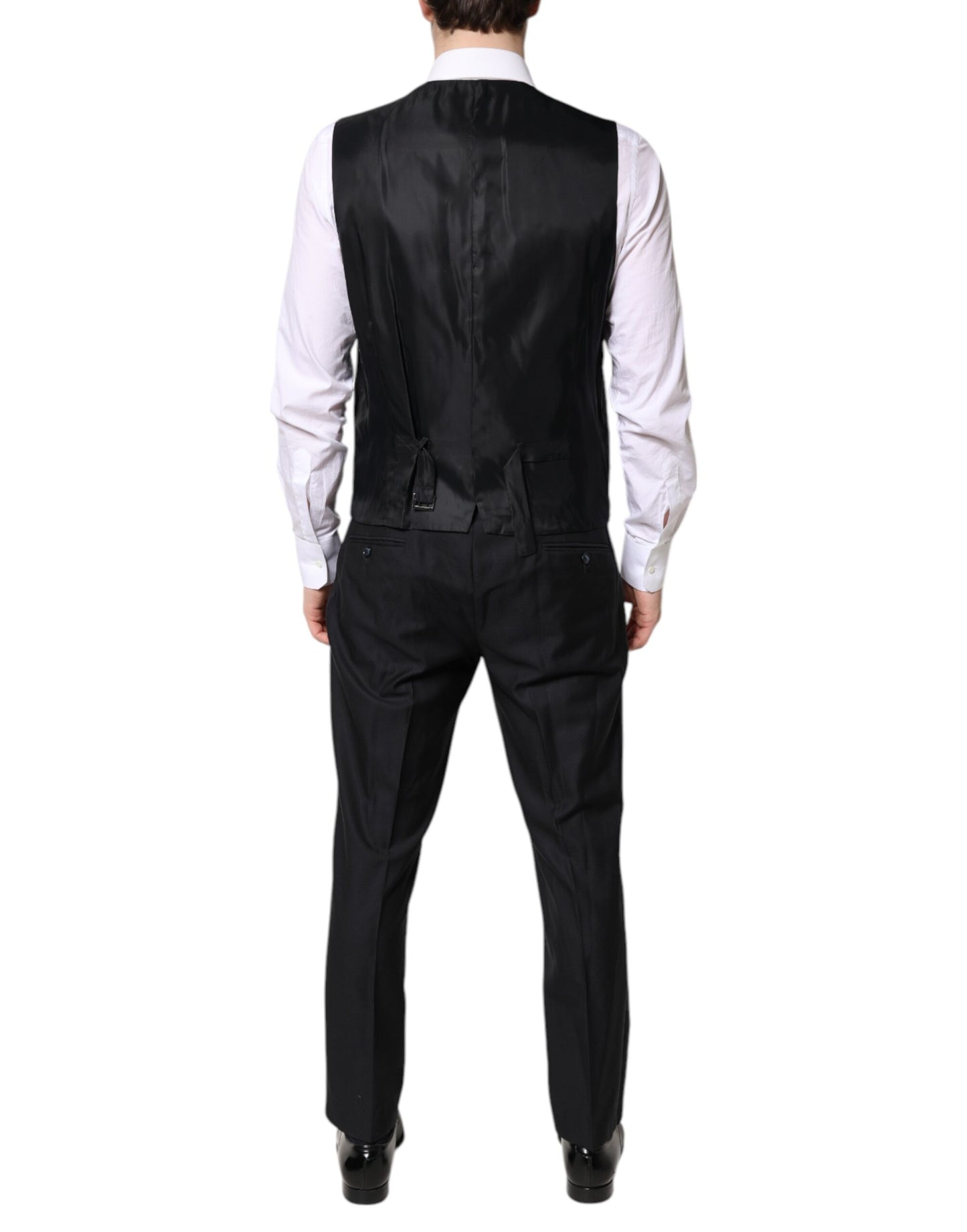 Dolce & Gabbana – Schwarzer, zweireihiger, formeller 3-teiliger Anzug