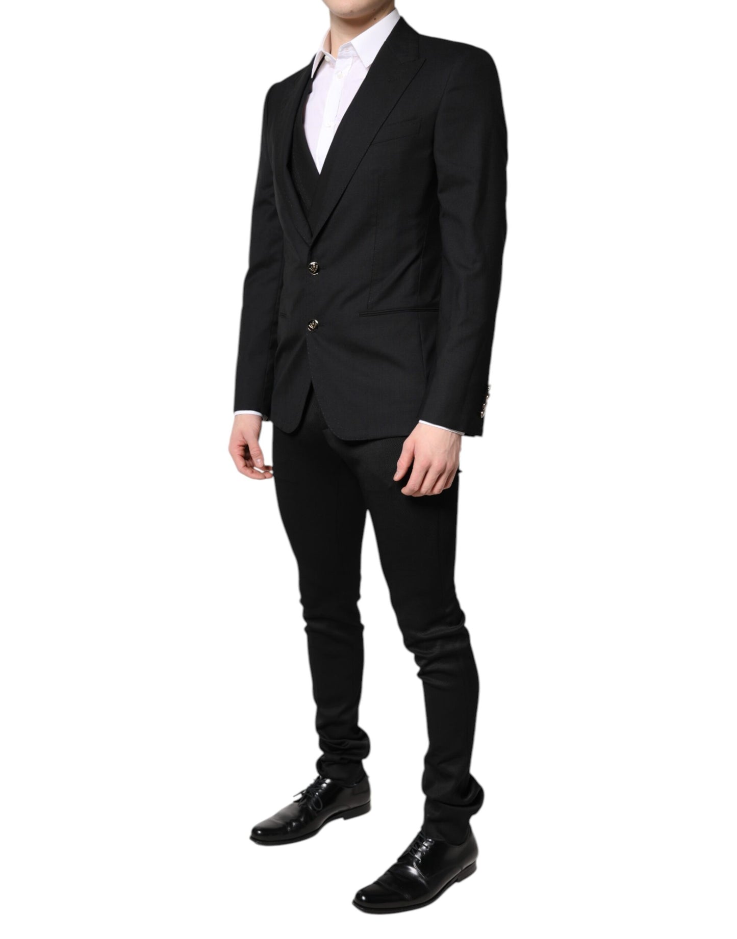 Dolce & Gabbana – Schwarzer, einreihiger, formeller Blazer mit Weste