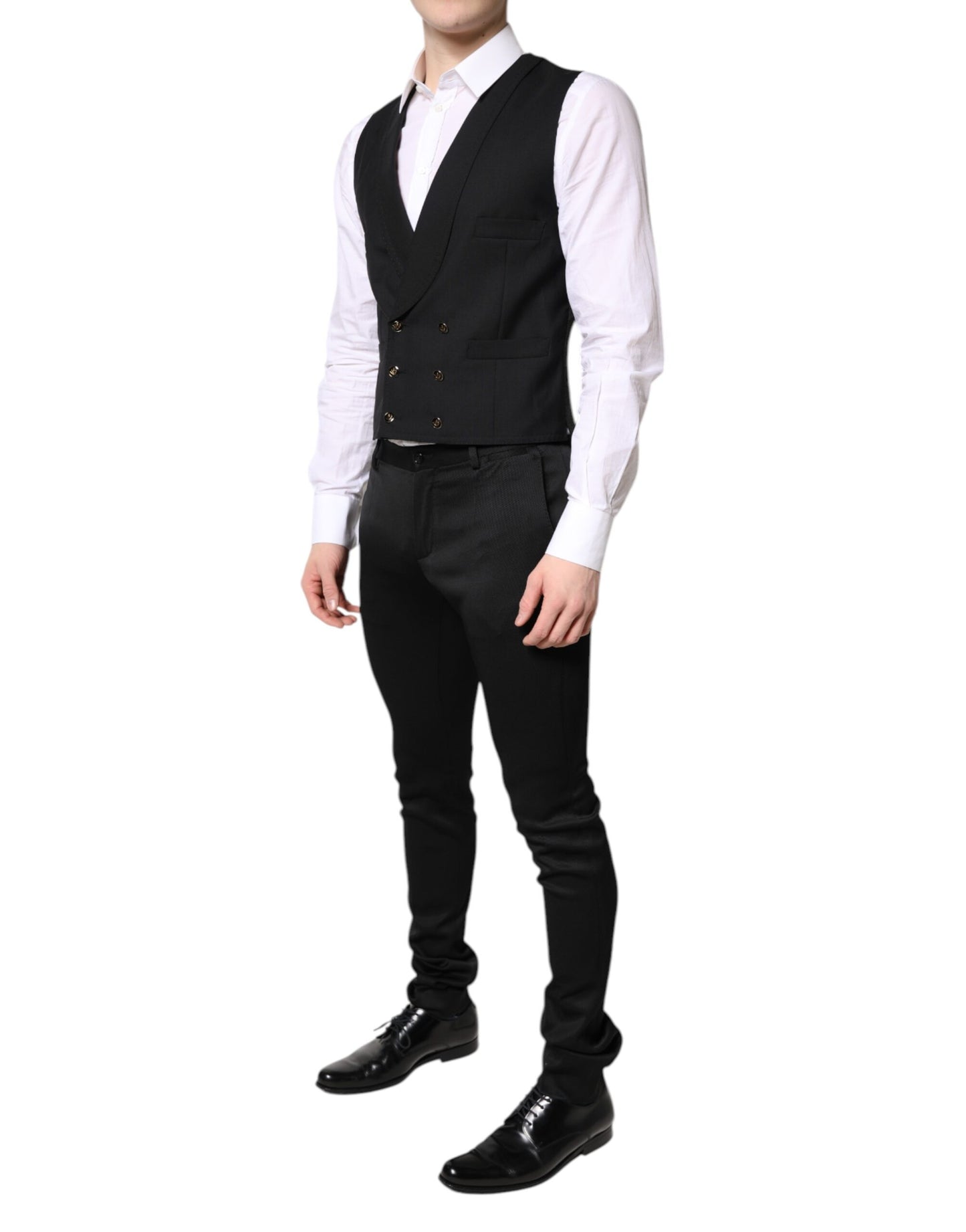 Dolce & Gabbana – Schwarzer, einreihiger, formeller Blazer mit Weste
