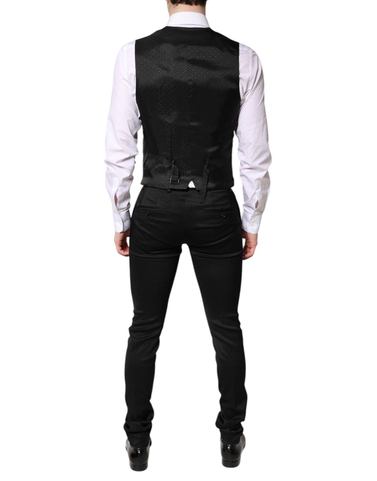 Dolce & Gabbana – Schwarzer, einreihiger, formeller Blazer mit Weste