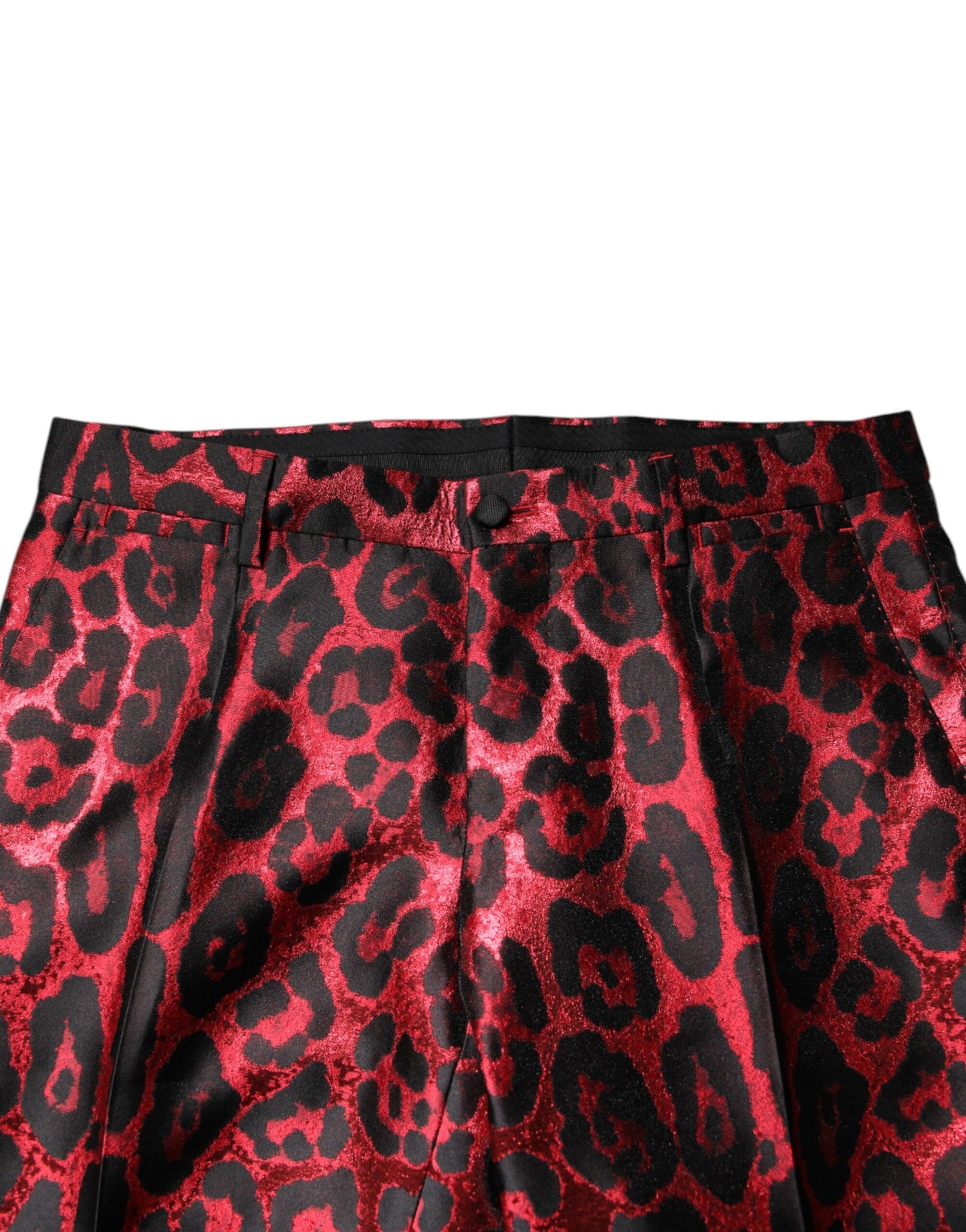Dolce & Gabbana – Zweireihiger, zweiteiliger Anzug mit rotem Leopardenmuster