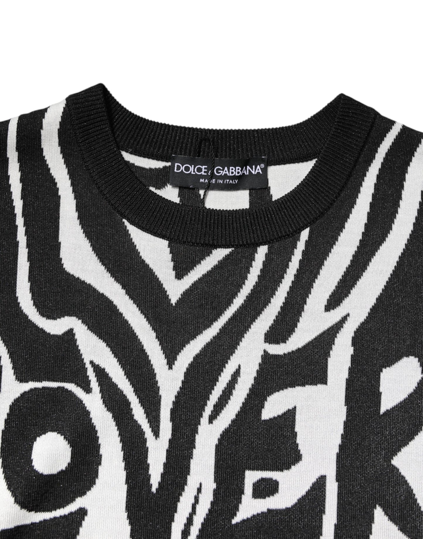 Dolce & Gabbana Schwarz-Weiß-Print Damen Pullover