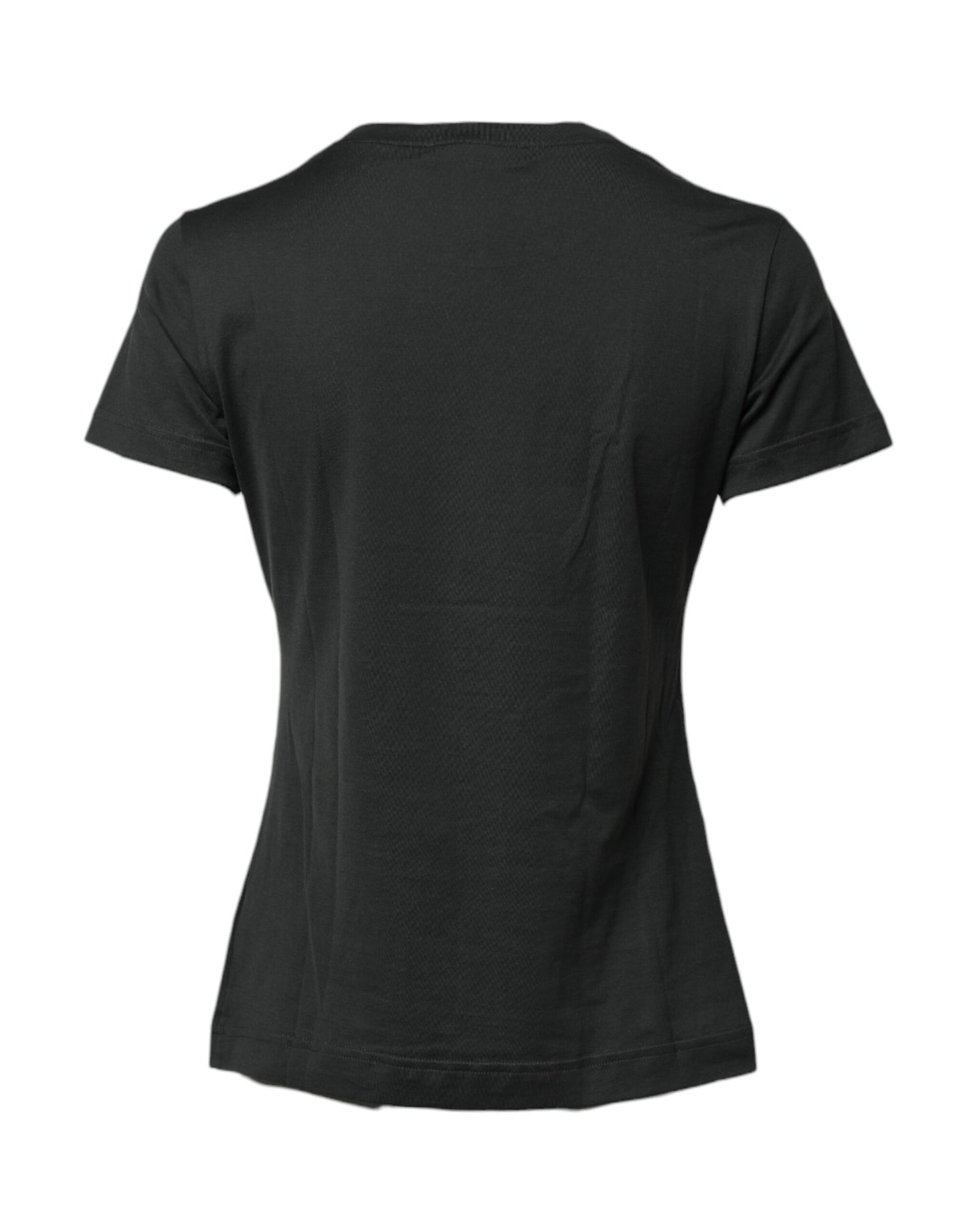 Dolce & Gabbana – Schwarzes, kurzärmliges T-Shirt aus Baumwolle mit Rundhalsausschnitt