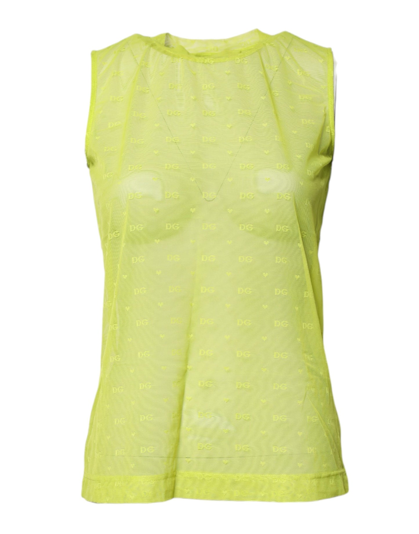 Dolce & Gabbana Grünes, durchsichtiges Nylon-Tanktop für Damen