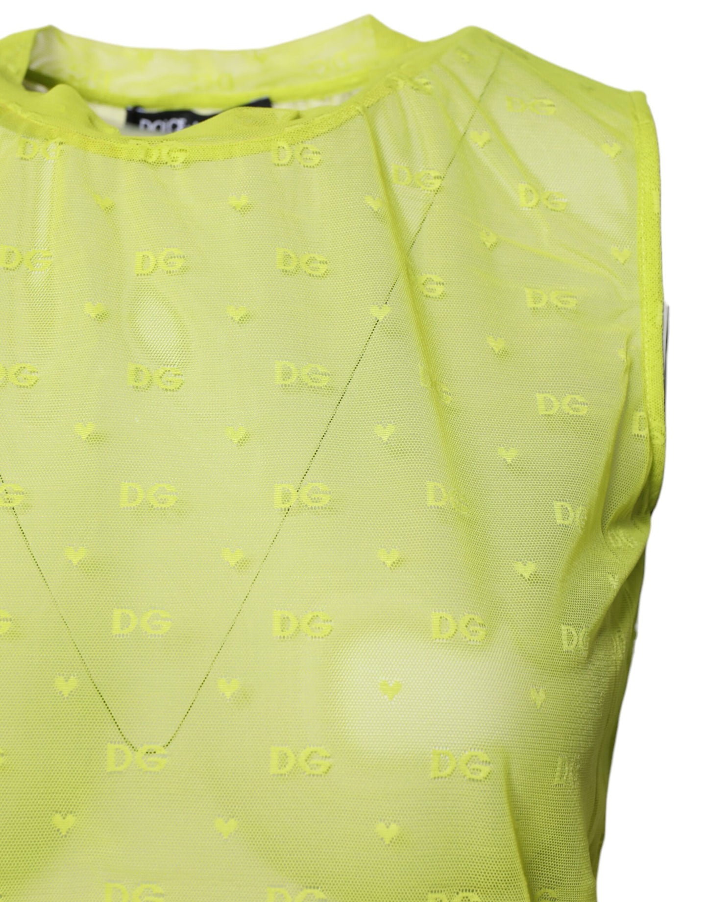 Dolce & Gabbana Grünes, durchsichtiges Nylon-Tanktop für Damen