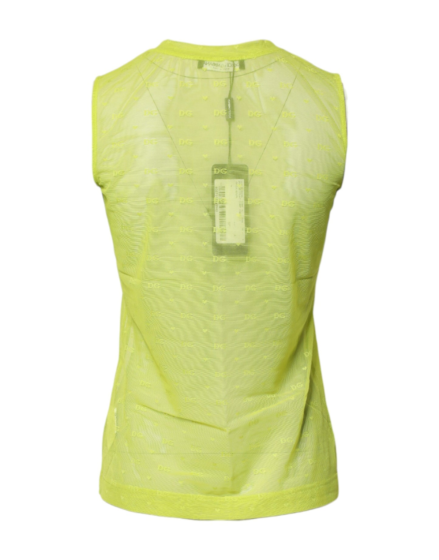 Dolce & Gabbana Grünes, durchsichtiges Nylon-Tanktop für Damen