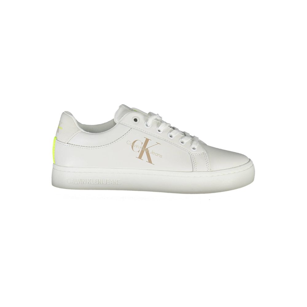Calvin Klein Damen Sneaker aus weißem Leder