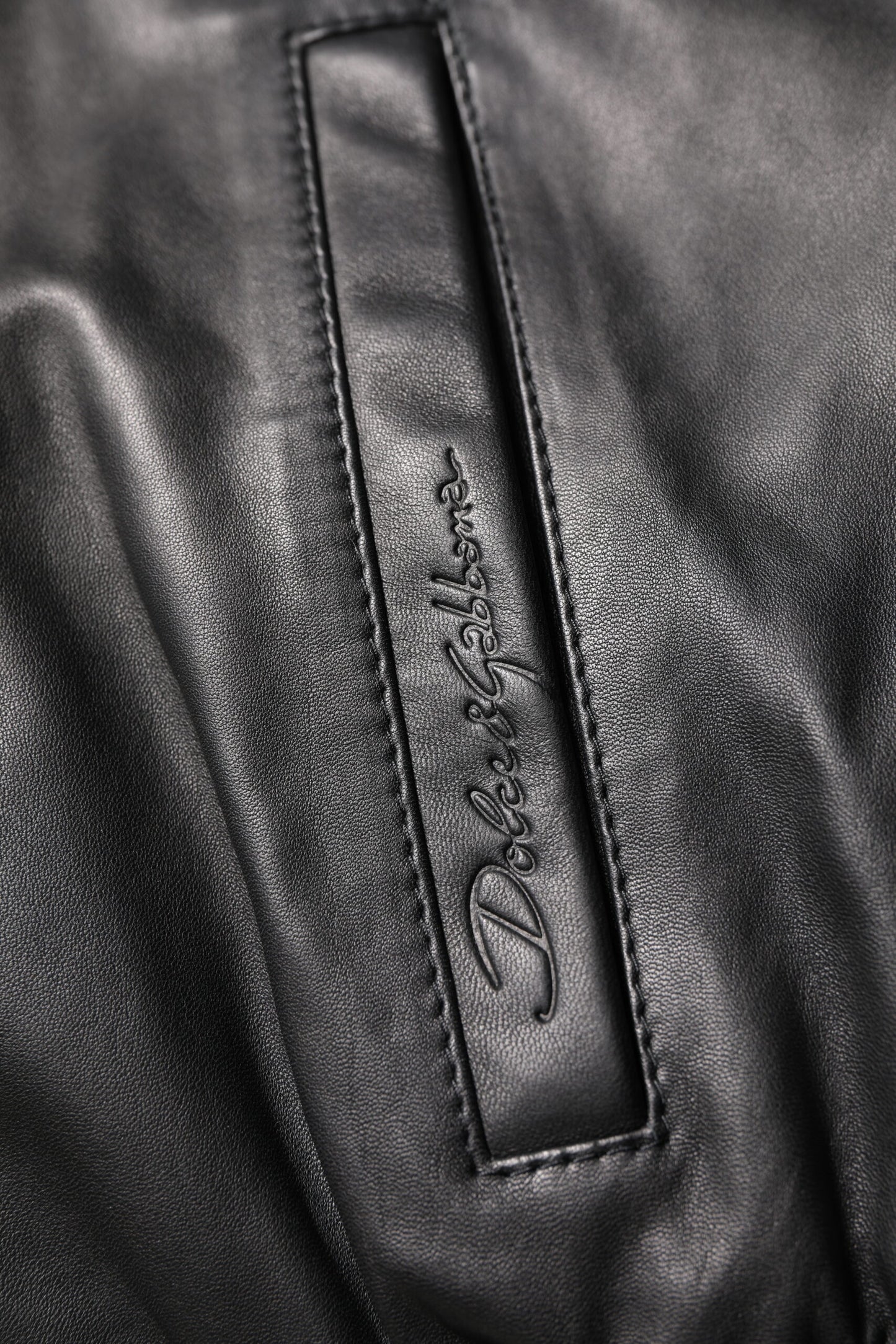 Dolce & Gabbana – Schwarze Bikerjacke aus Lammleder mit durchgehendem Reißverschluss