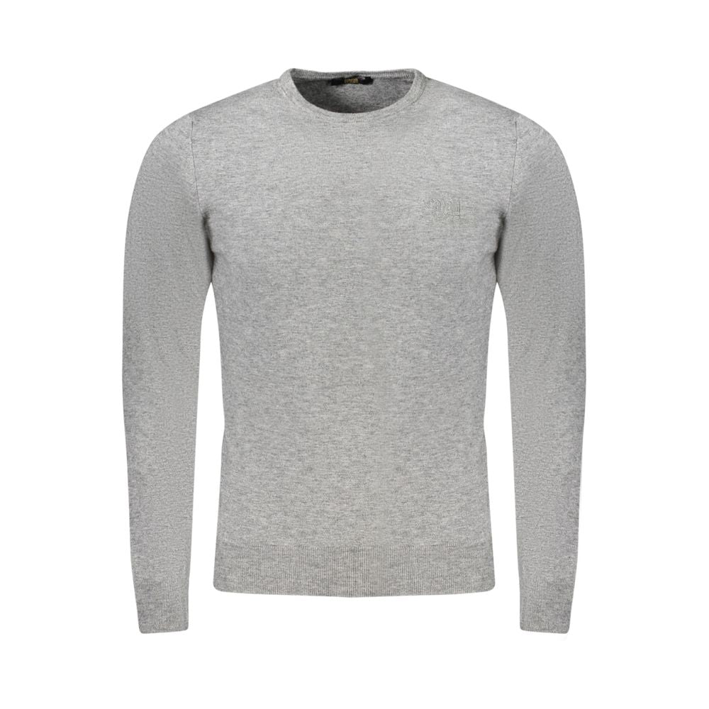 Cavalli Class Gray Polyester Men Sweater