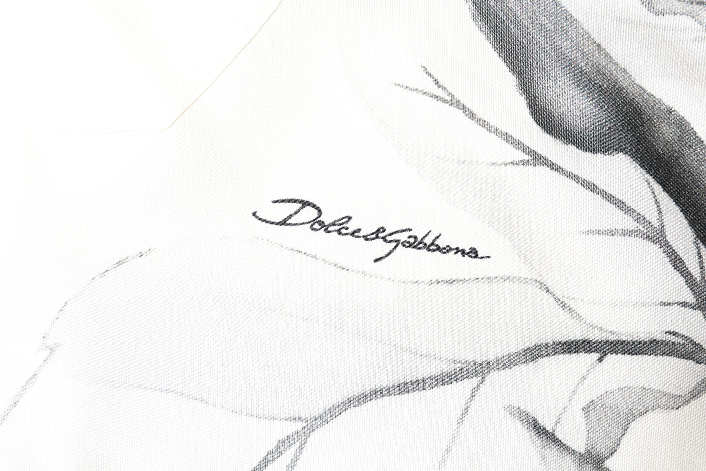 Dolce & Gabbana Elfenbeinfarbenes Seidenhemd mit langen Ärmeln für Herren