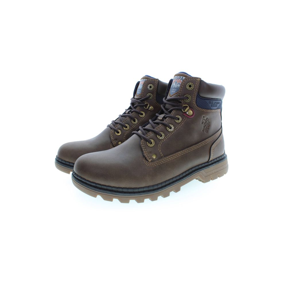 US POLO ASSN. Brauner Polyester-Herrenstiefel