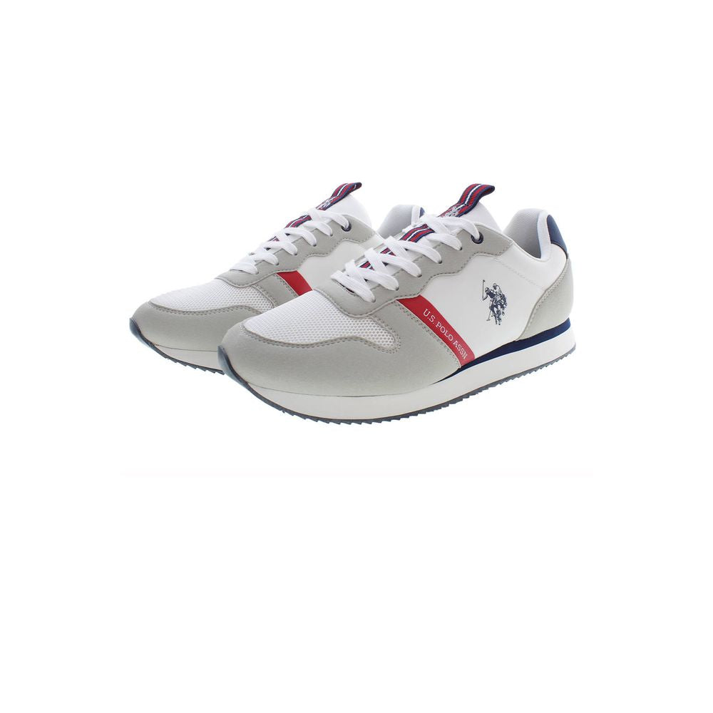 US POLO ASSN. Weißer Polyester-Herren-Sneaker