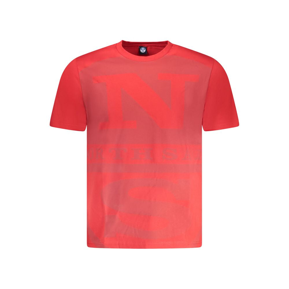 North Sails Rotes Herren-T-Shirt aus Baumwolle