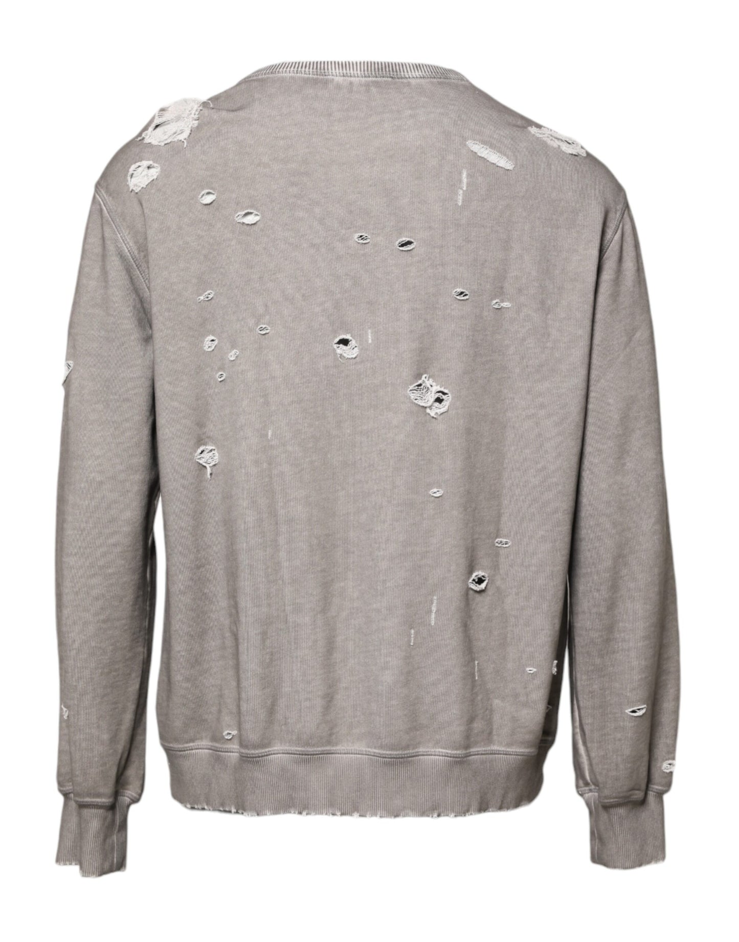 Dolce & Gabbana Grauer Pullover mit Rundhalsausschnitt und Logo-Print