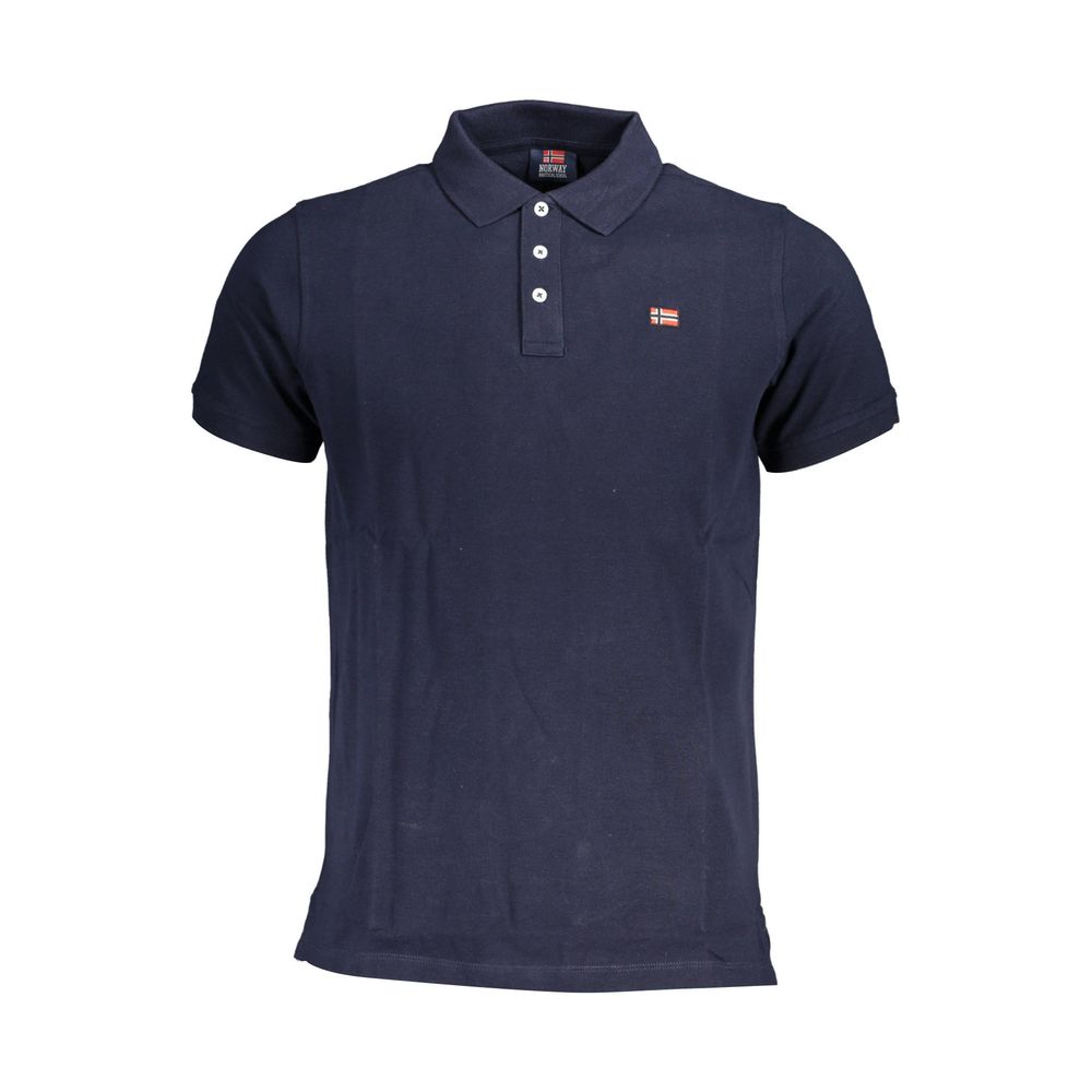 Norwegen 1963 Blaues Poloshirt aus Baumwolle für Herren