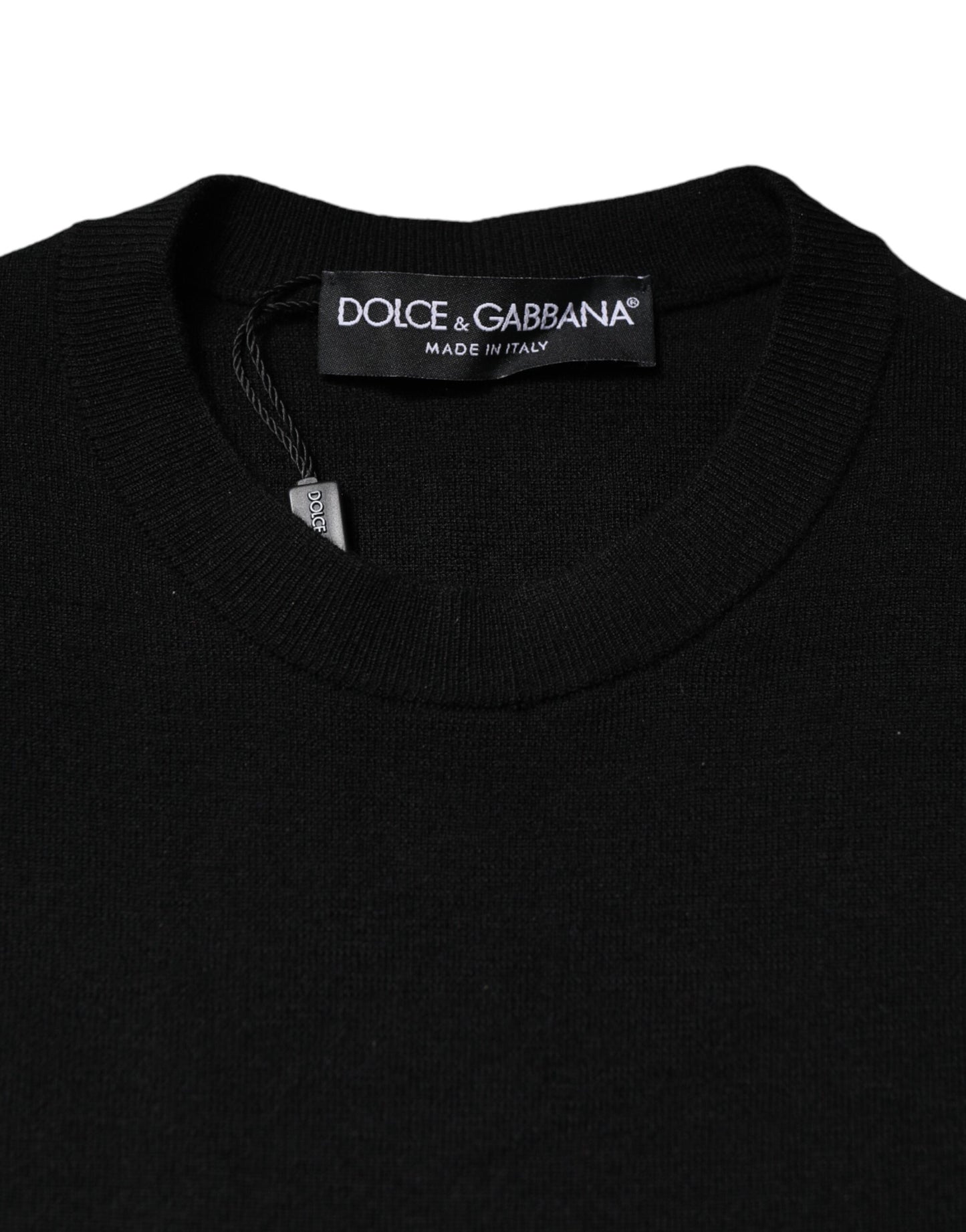 Dolce & Gabbana – Schwarzes, figurbetontes Etuikleid mit langen Ärmeln