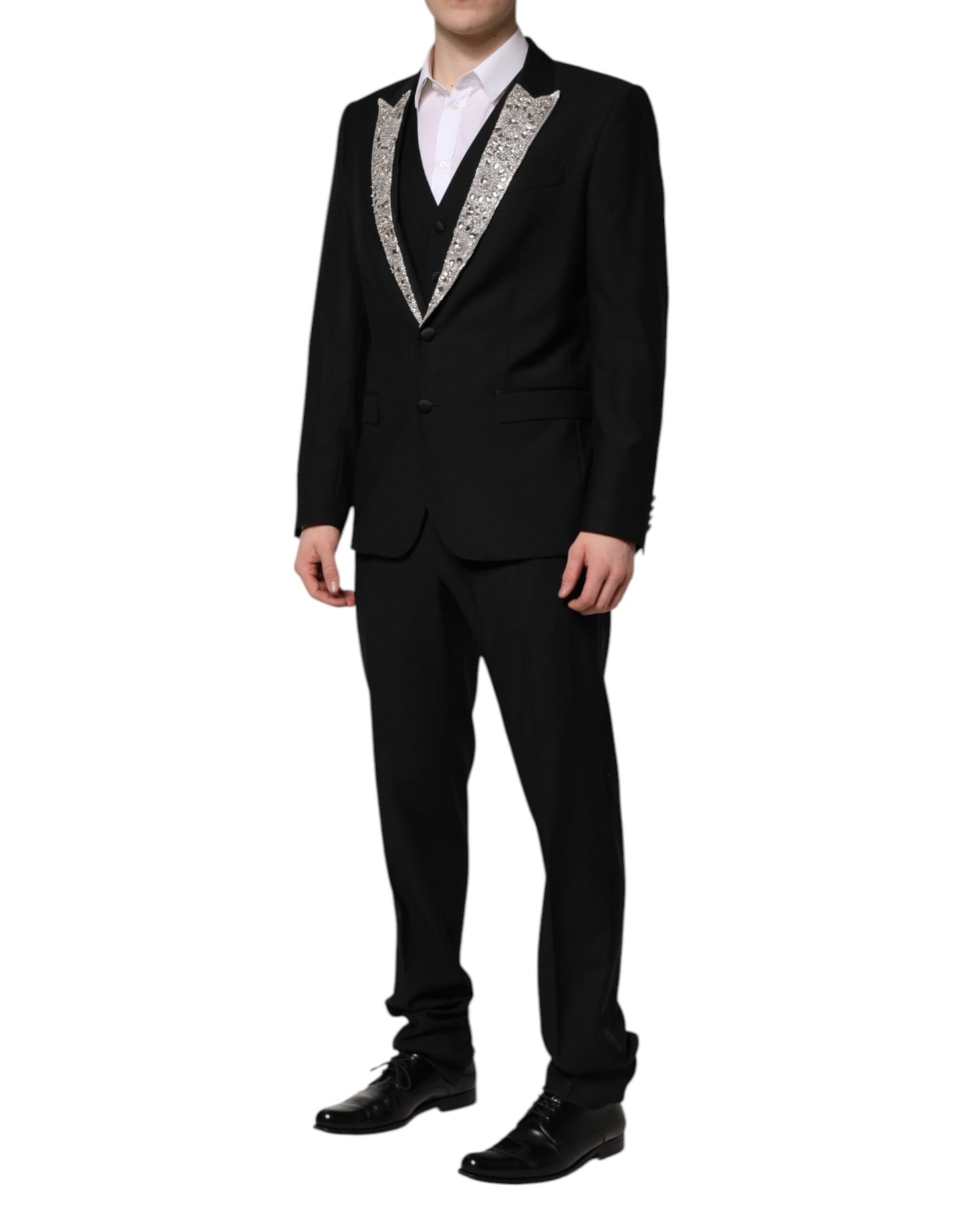 Abito Dolce & Gabbana Martini nero con cristalli, 3 pezzi