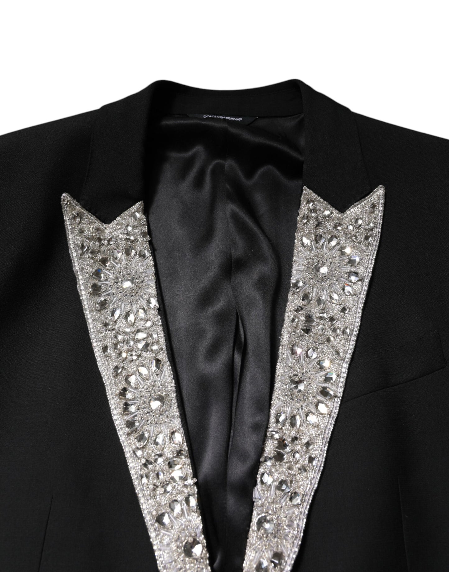 Abito Dolce & Gabbana Martini nero con cristalli, 3 pezzi