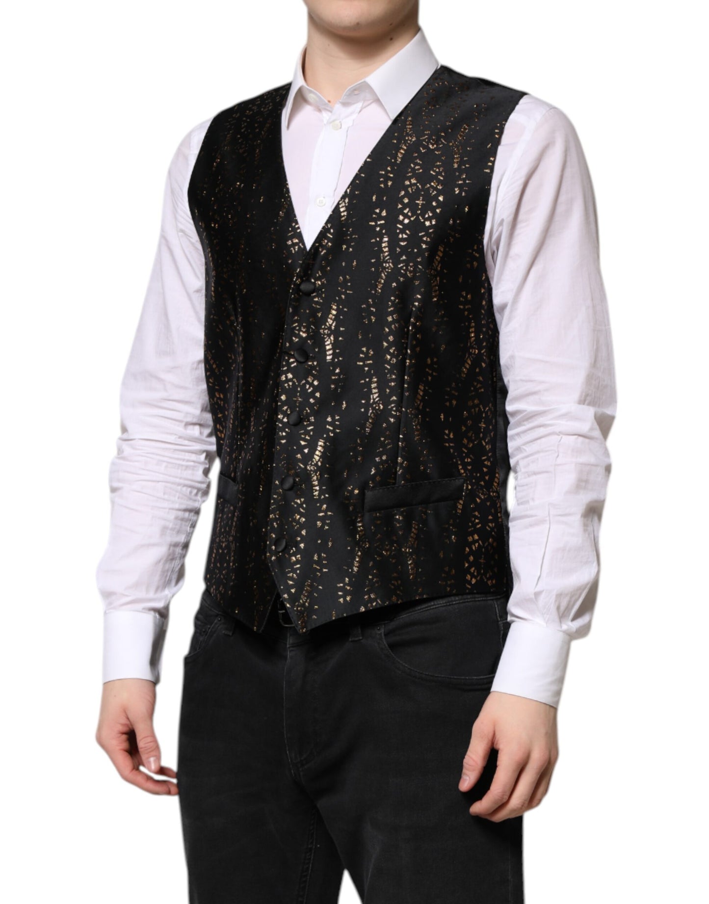 Dolce & Gabbana Schwarze Lurex-Weste für formelle Anlässe