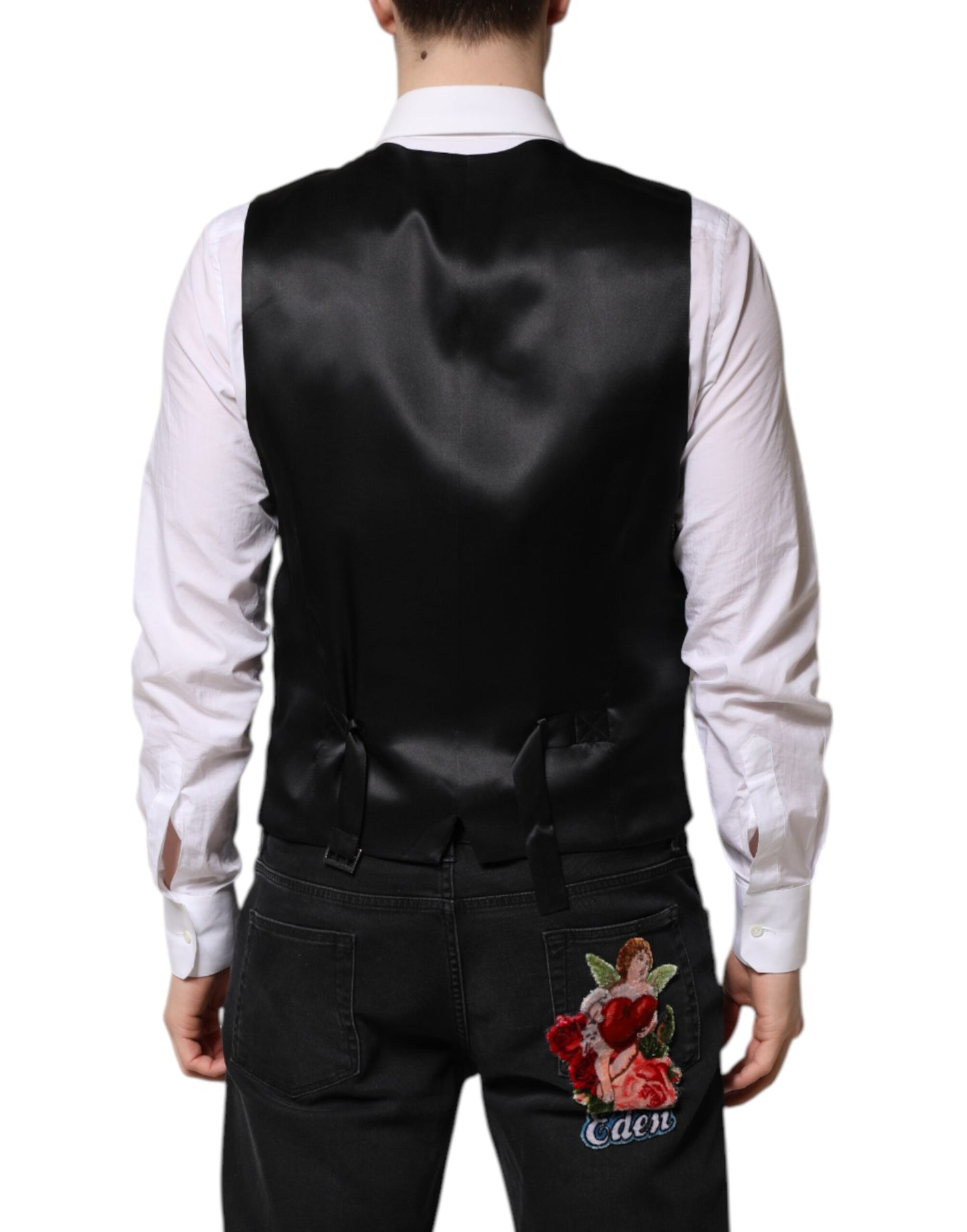 Dolce & Gabbana Schwarze Lurex-Weste für formelle Anlässe