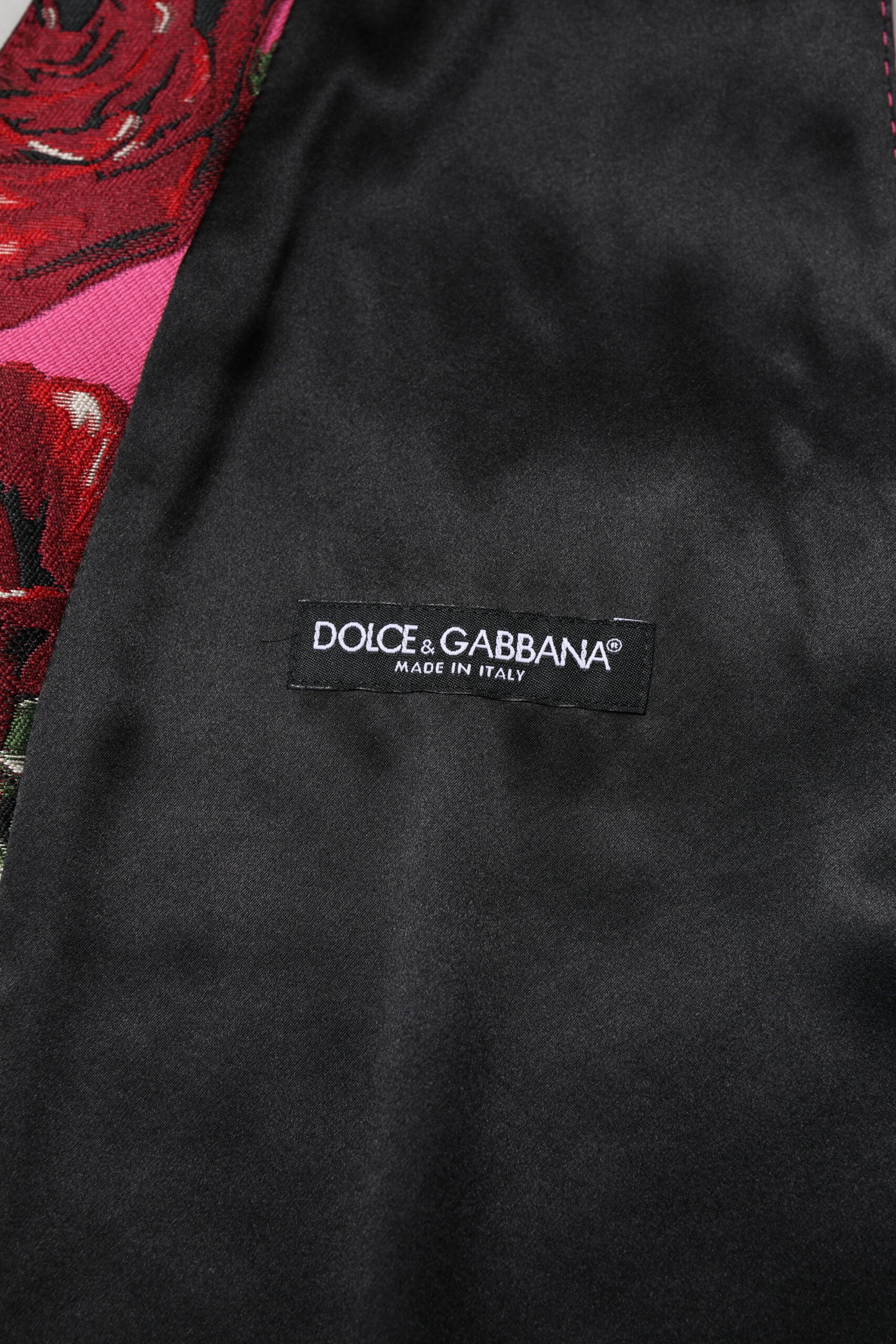 Dolce & Gabbana Rosa florale Satin-Weste für formelle Männer
