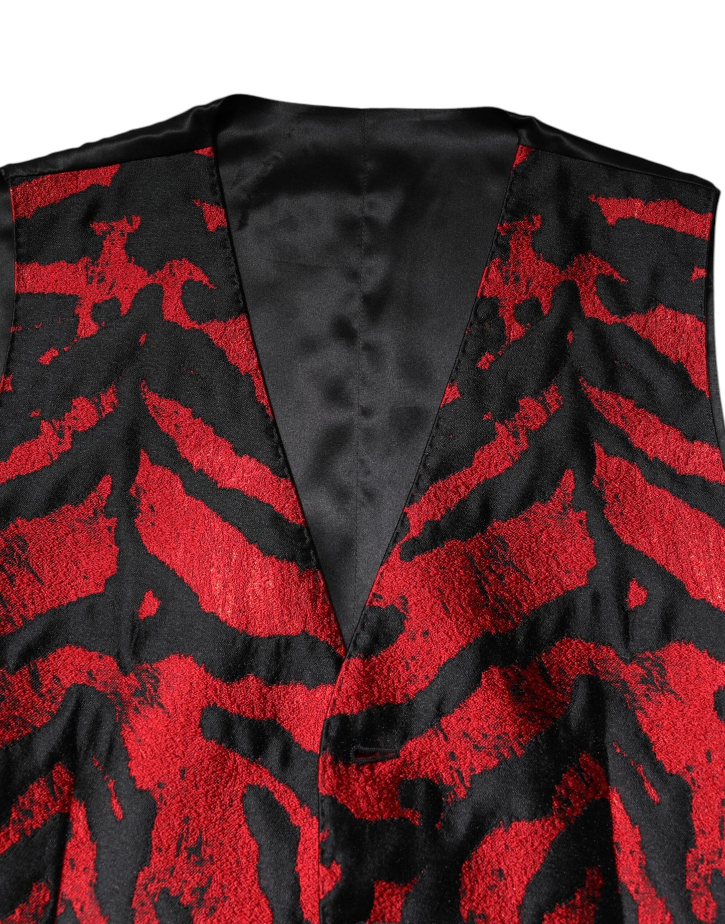 Dolce & Gabbana Rot Schwarz Streifen Kleid Formale Weste